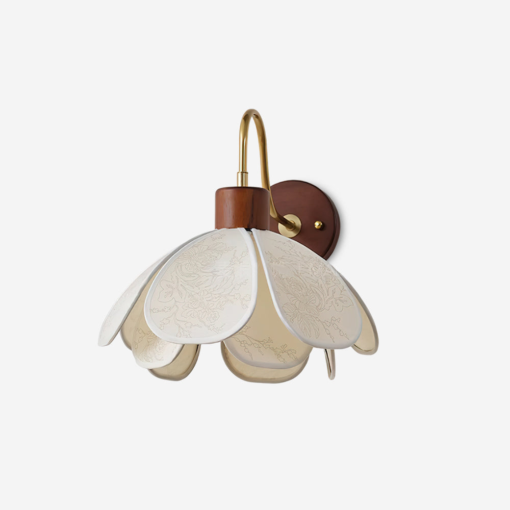 Florayne Applique Murale Florale Vintage en Verre