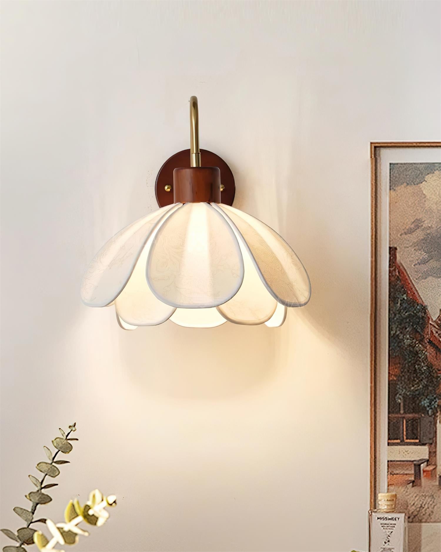 Florayne Applique Murale Florale Vintage en Verre