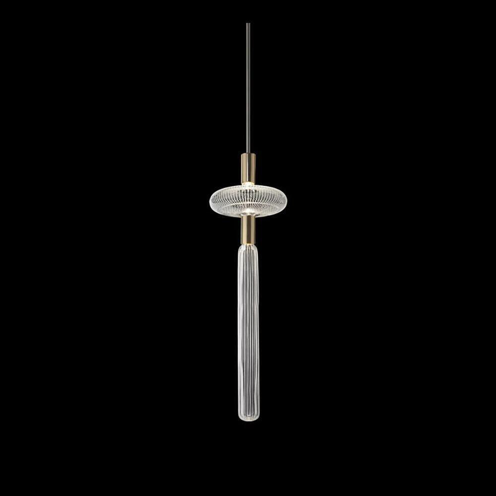 Solara Lampe à suspension en cristal cylindrique Cipher contemporaine
