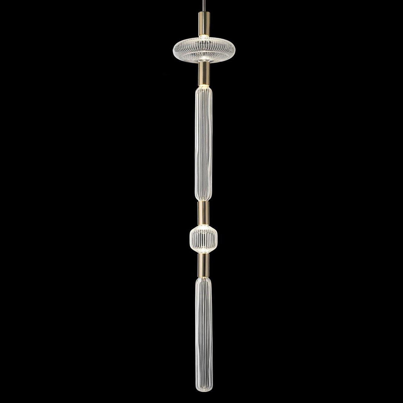 Solara Lampe à suspension en cristal cylindrique Cipher contemporaine