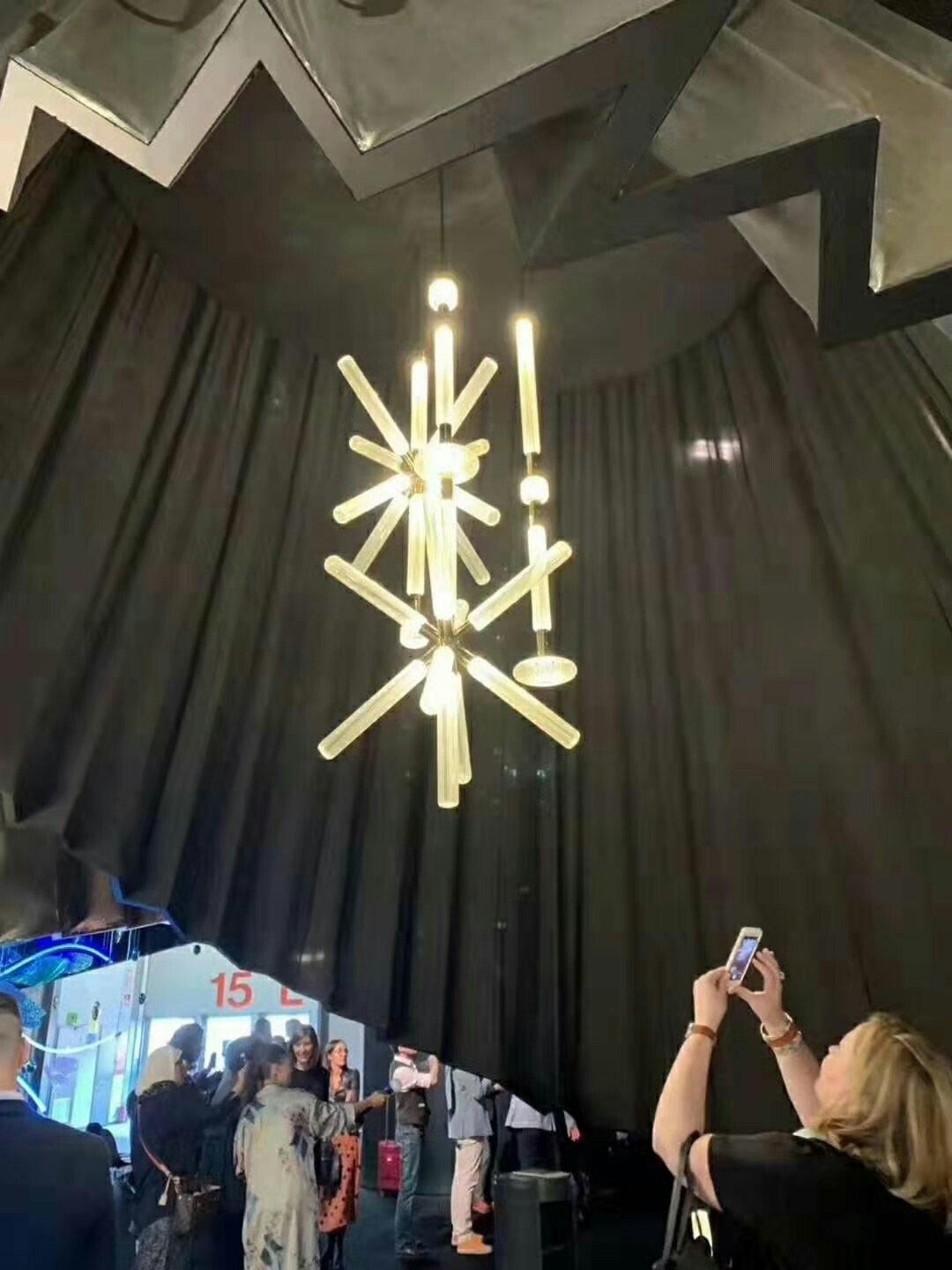 Solara Lampe à suspension en cristal cylindrique Cipher contemporaine