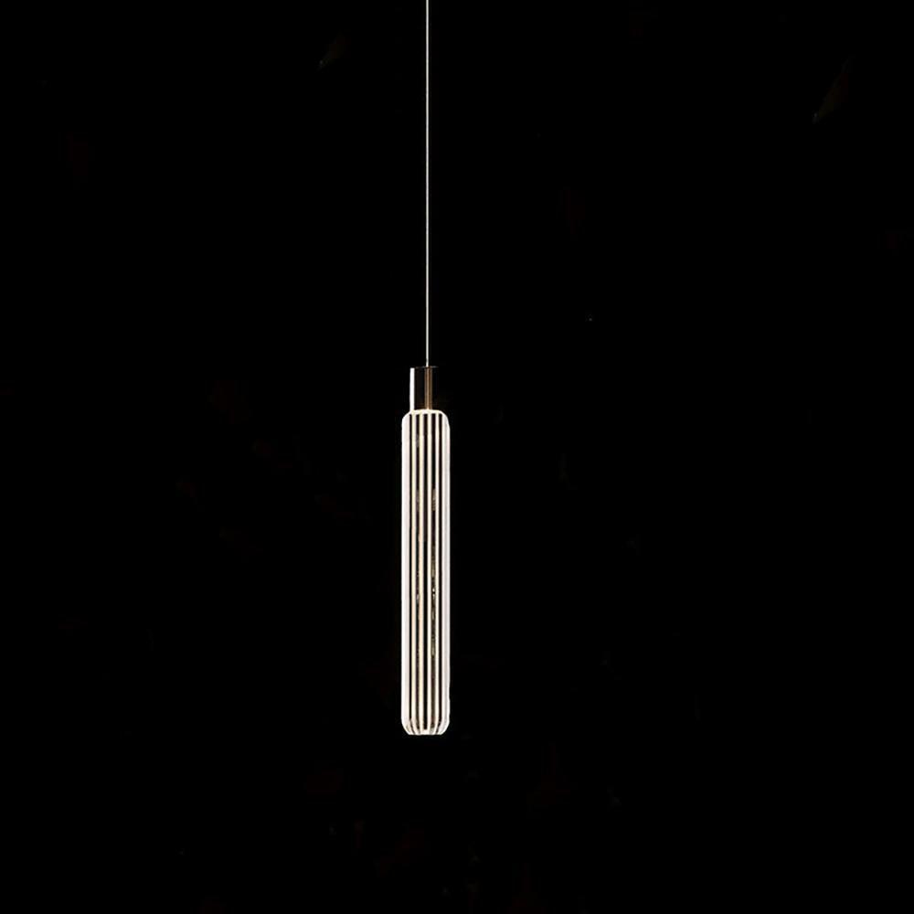 Solara Lampe à suspension en cristal cylindrique Cipher contemporaine
