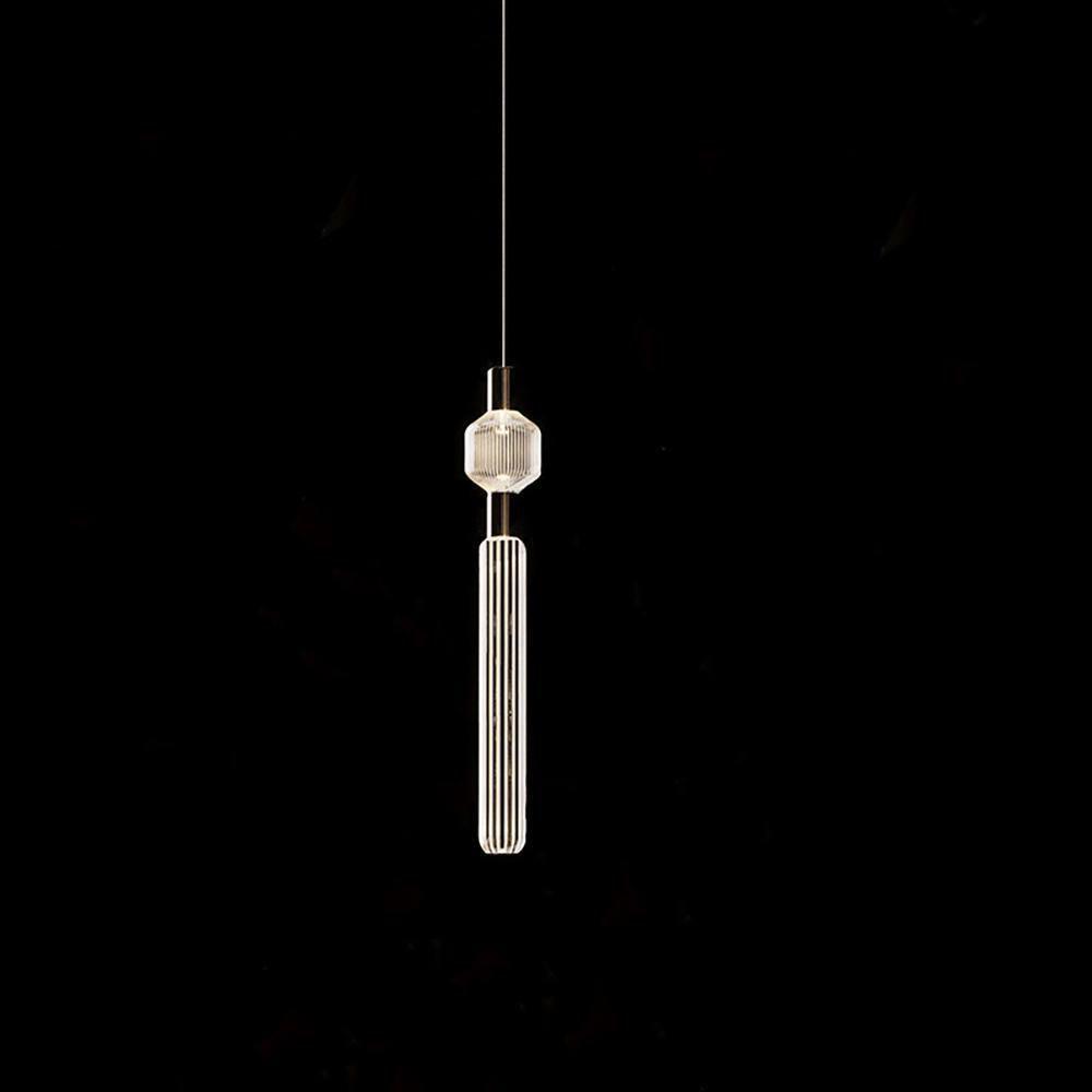Solara Lampe à suspension en cristal cylindrique Cipher contemporaine