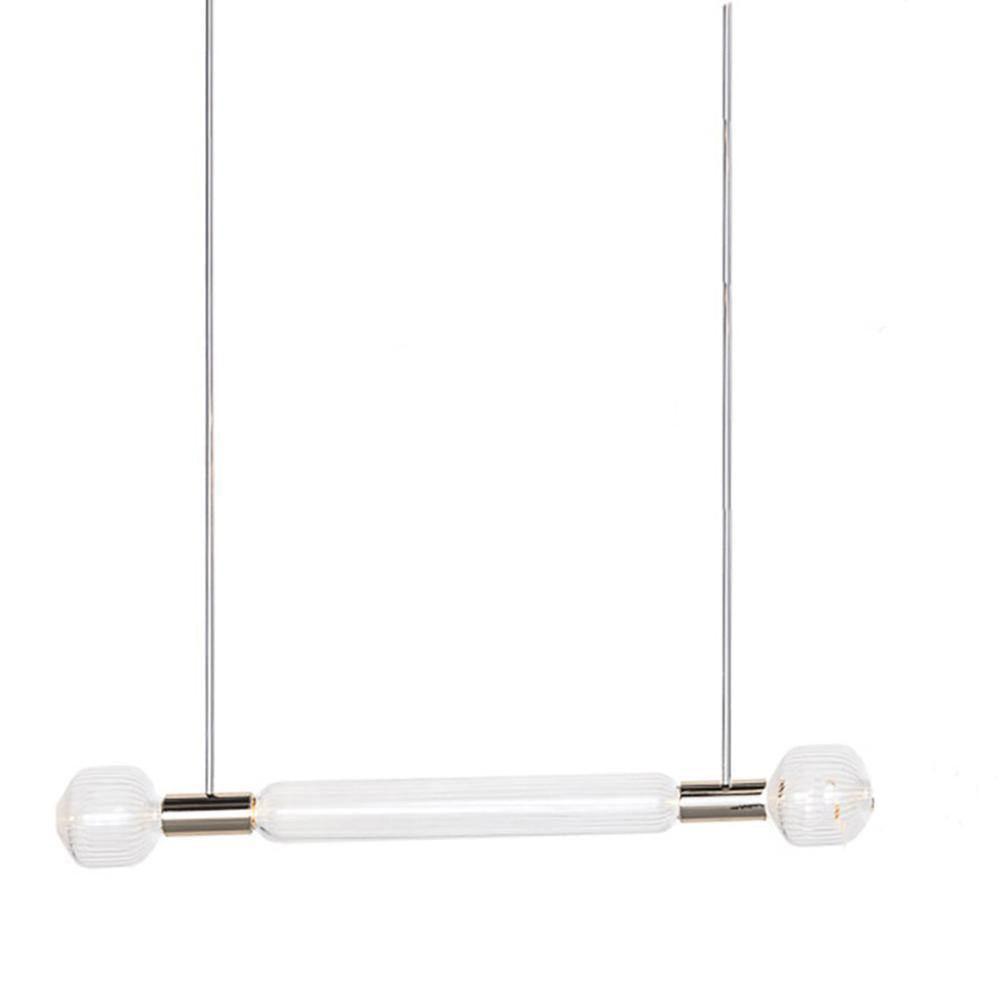 Solara Lampe à suspension en cristal cylindrique Cipher contemporaine