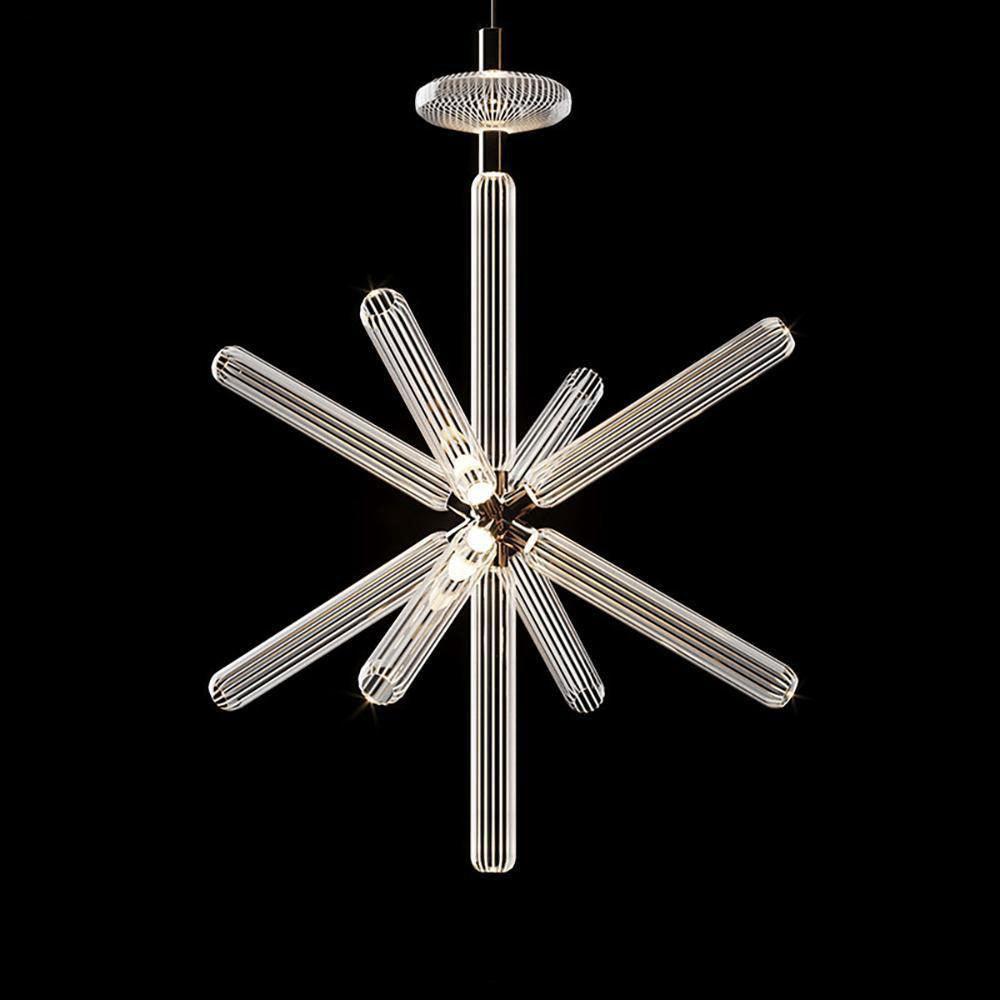 Solara Lampe à suspension en cristal cylindrique Cipher contemporaine