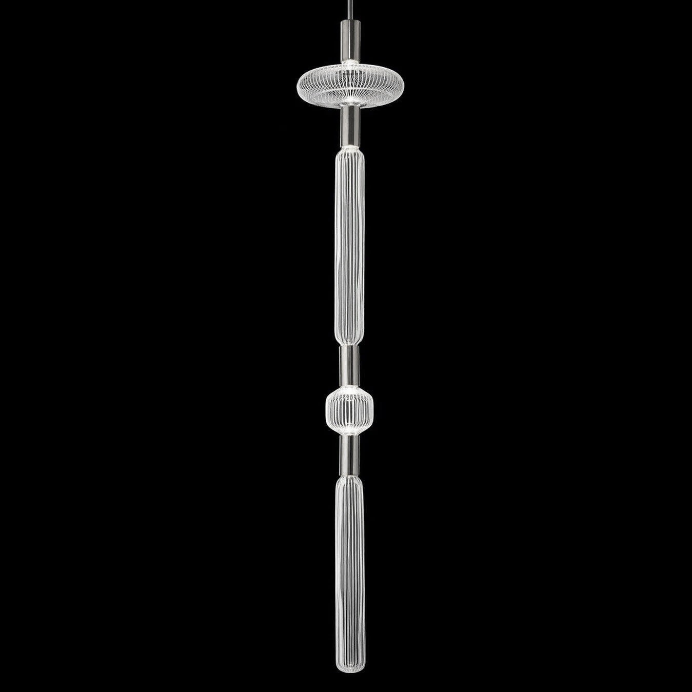 Solara Lampe à suspension en cristal cylindrique Cipher contemporaine