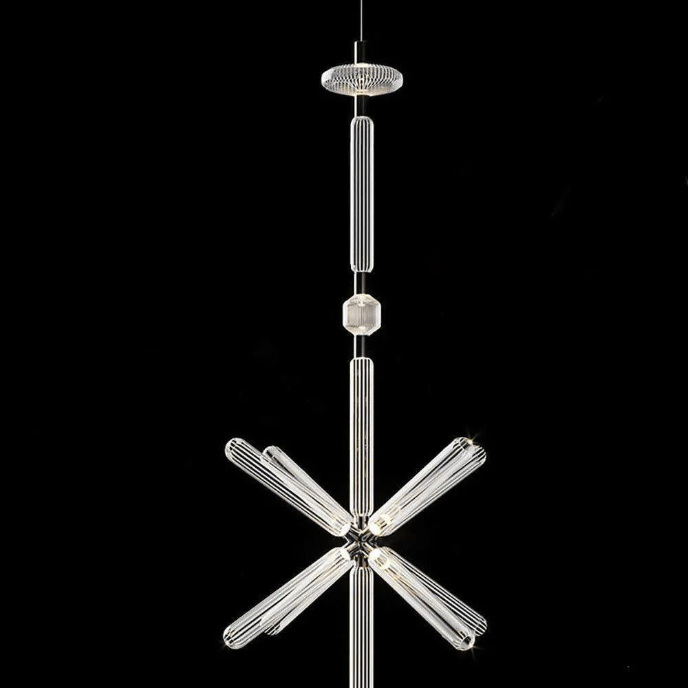 Solara Lampe à suspension en cristal cylindrique Cipher contemporaine