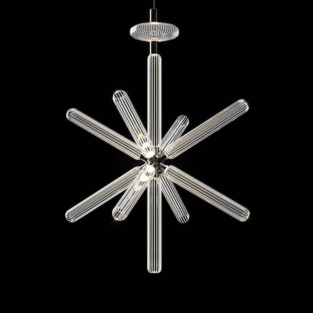 Solara Lampe à suspension en cristal cylindrique Cipher contemporaine