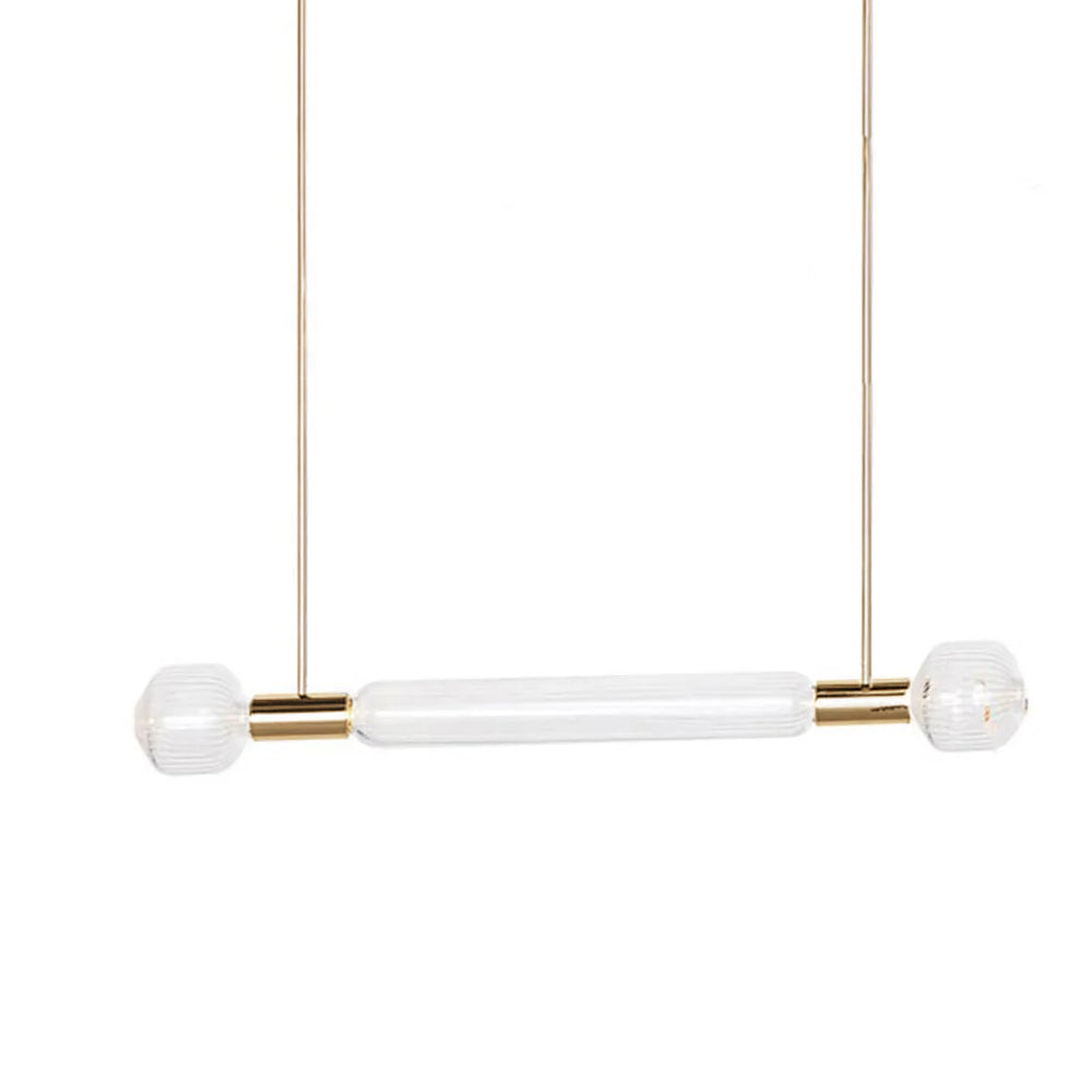 Solara Lampe à suspension en cristal cylindrique Cipher contemporaine