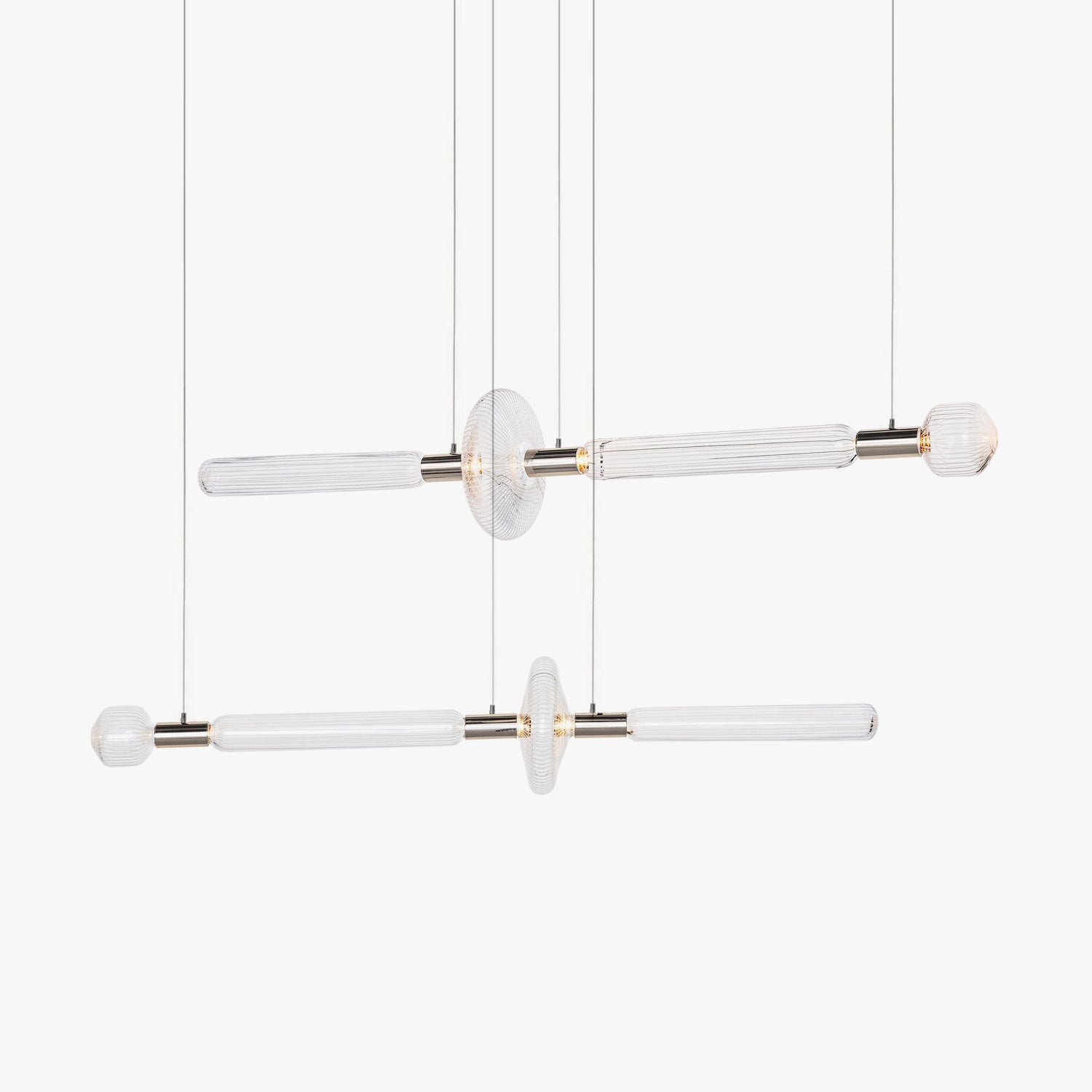 Solara Lampe à suspension en cristal cylindrique Cipher contemporaine