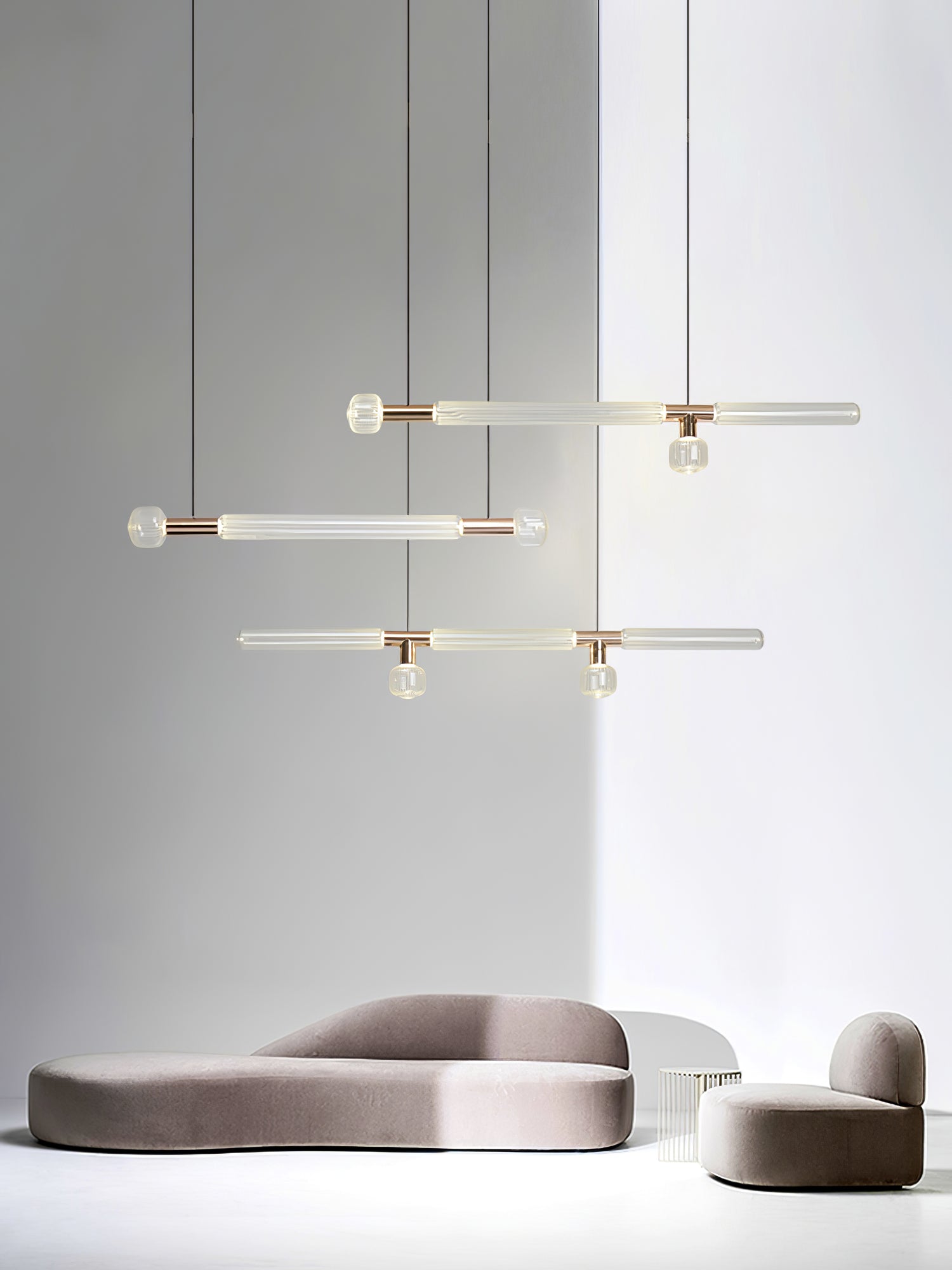 Solara Lampe à suspension en cristal cylindrique Cipher contemporaine