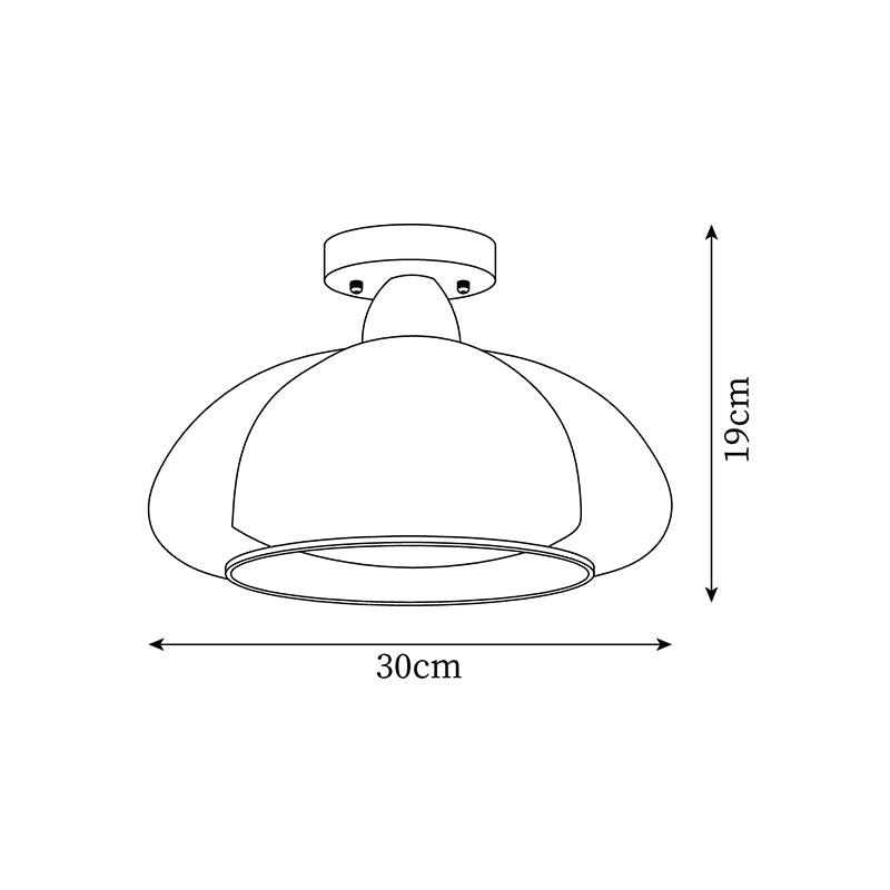 Ambrina Plafonnier Semi-Encastré Verre Ambre