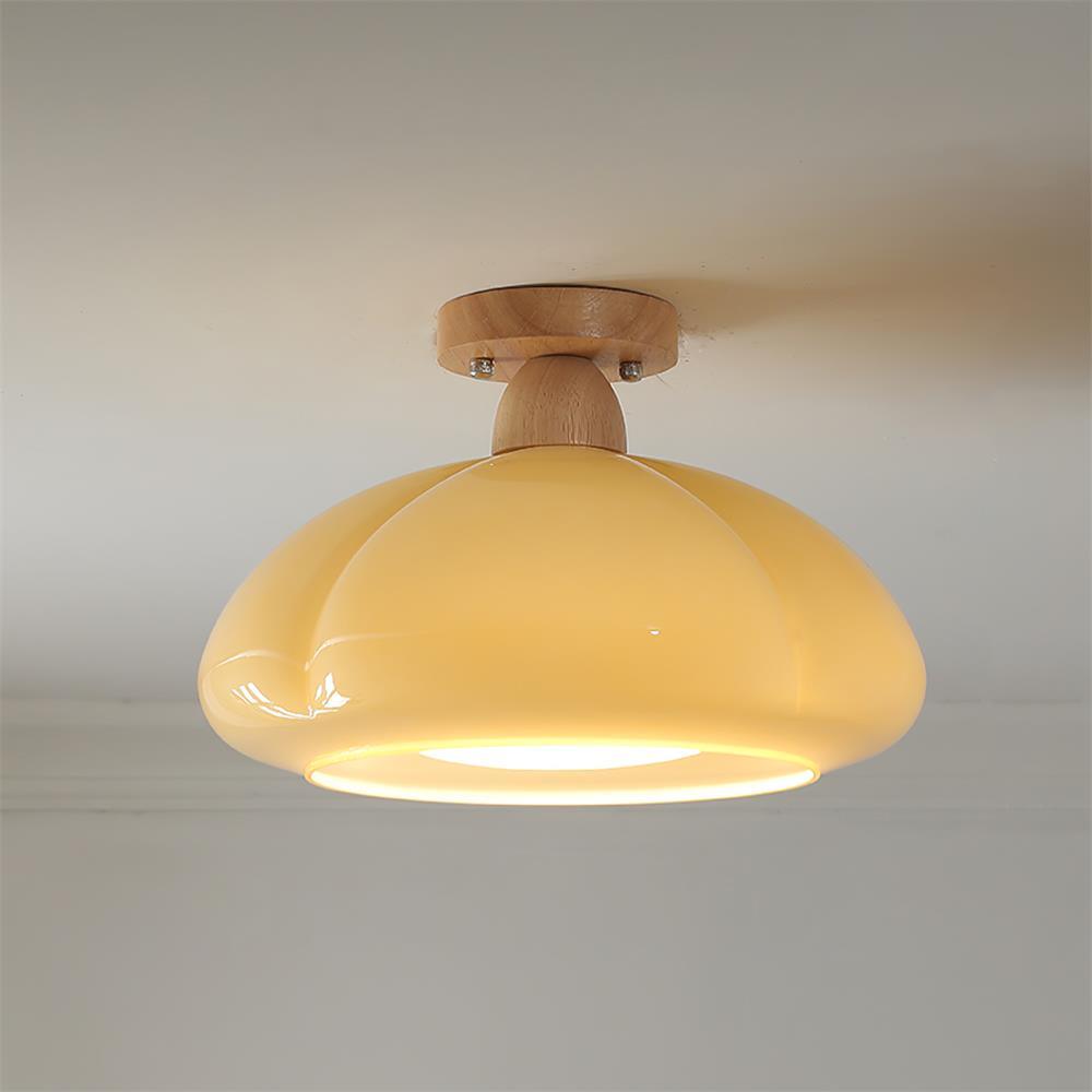 Ambrina Plafonnier Semi-Encastré Verre Ambre