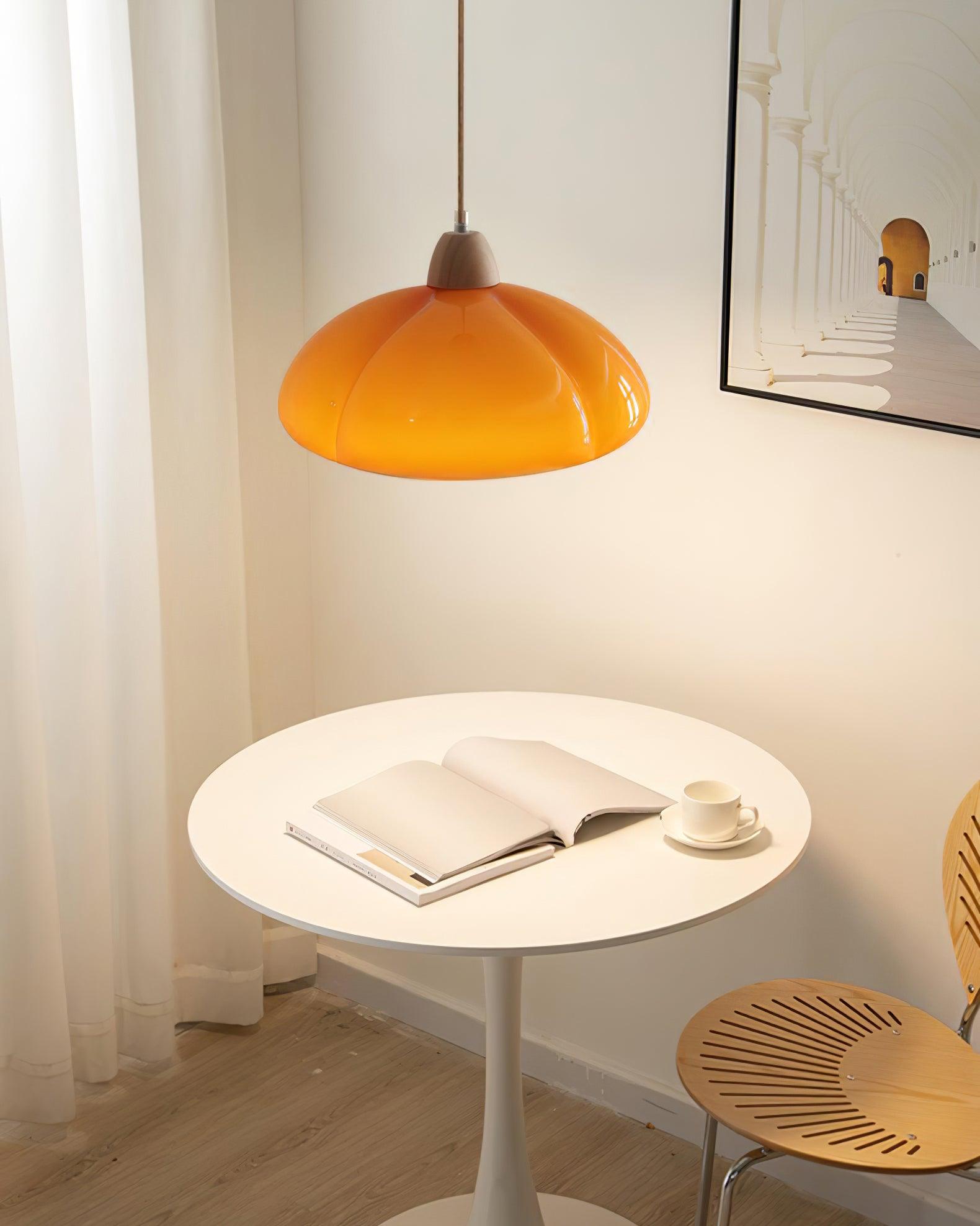 Suspension Arrondi Verre Ombre Bois Espiègle Moderne