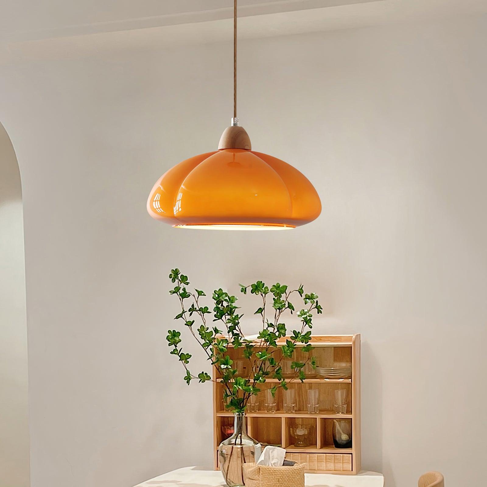 Suspension Arrondi Verre Ombre Bois Espiègle Moderne