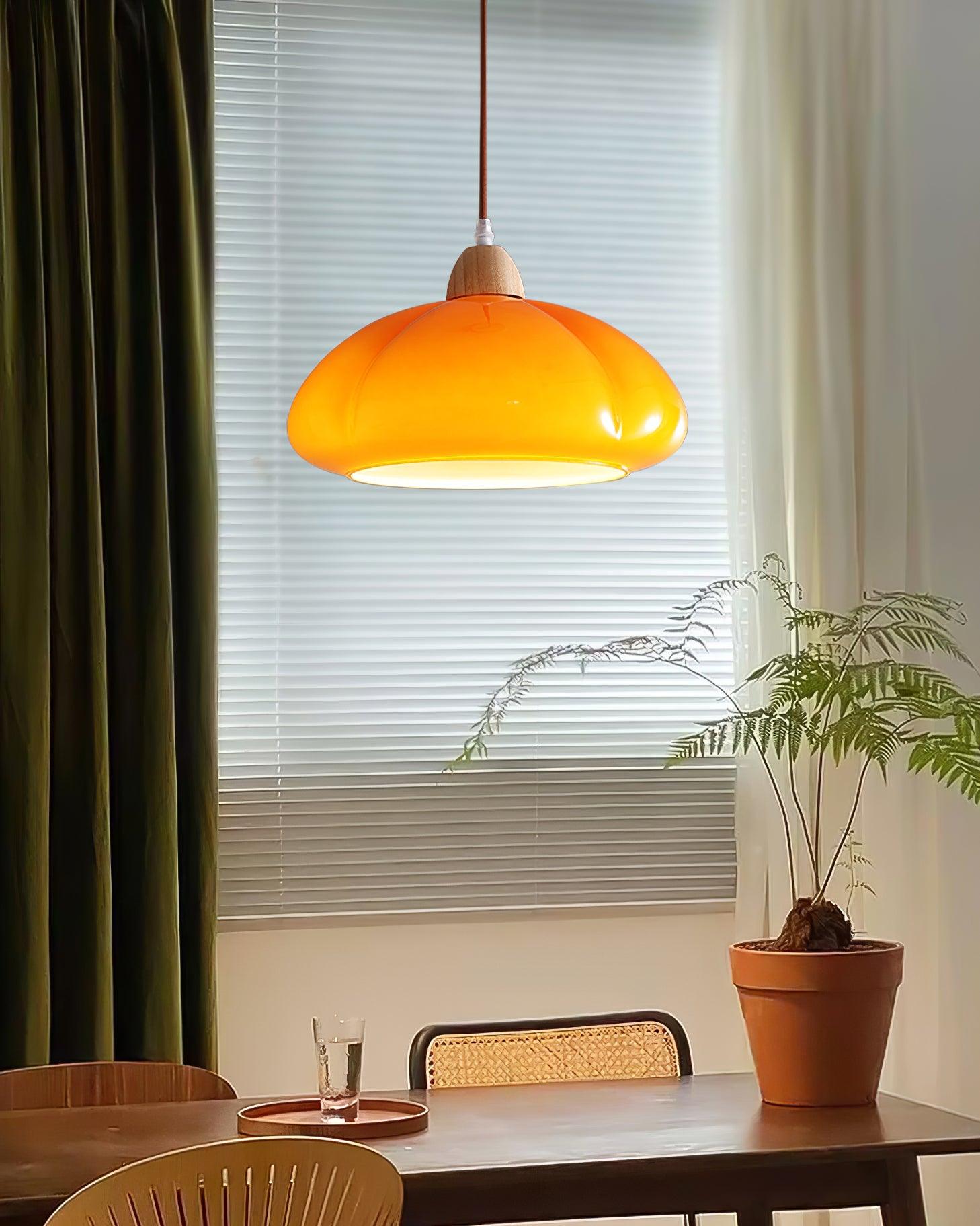Suspension Arrondi Verre Ombre Bois Espiègle Moderne