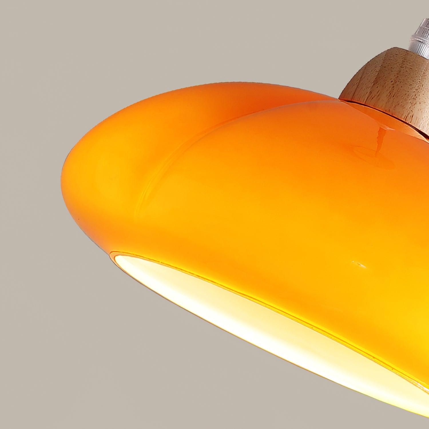 Suspension Arrondi Verre Ombre Bois Espiègle Moderne