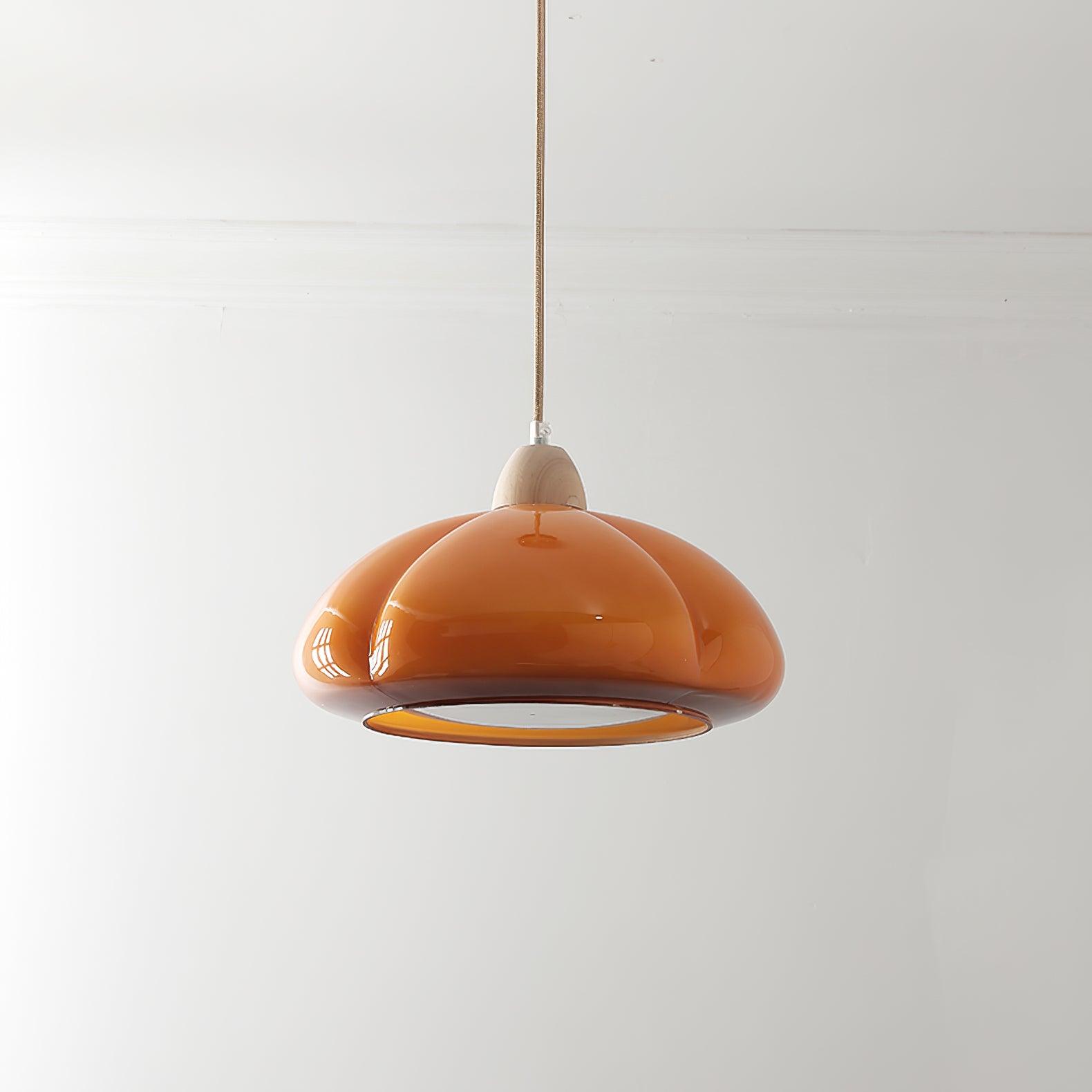 Suspension Arrondi Verre Ombre Bois Espiègle Moderne