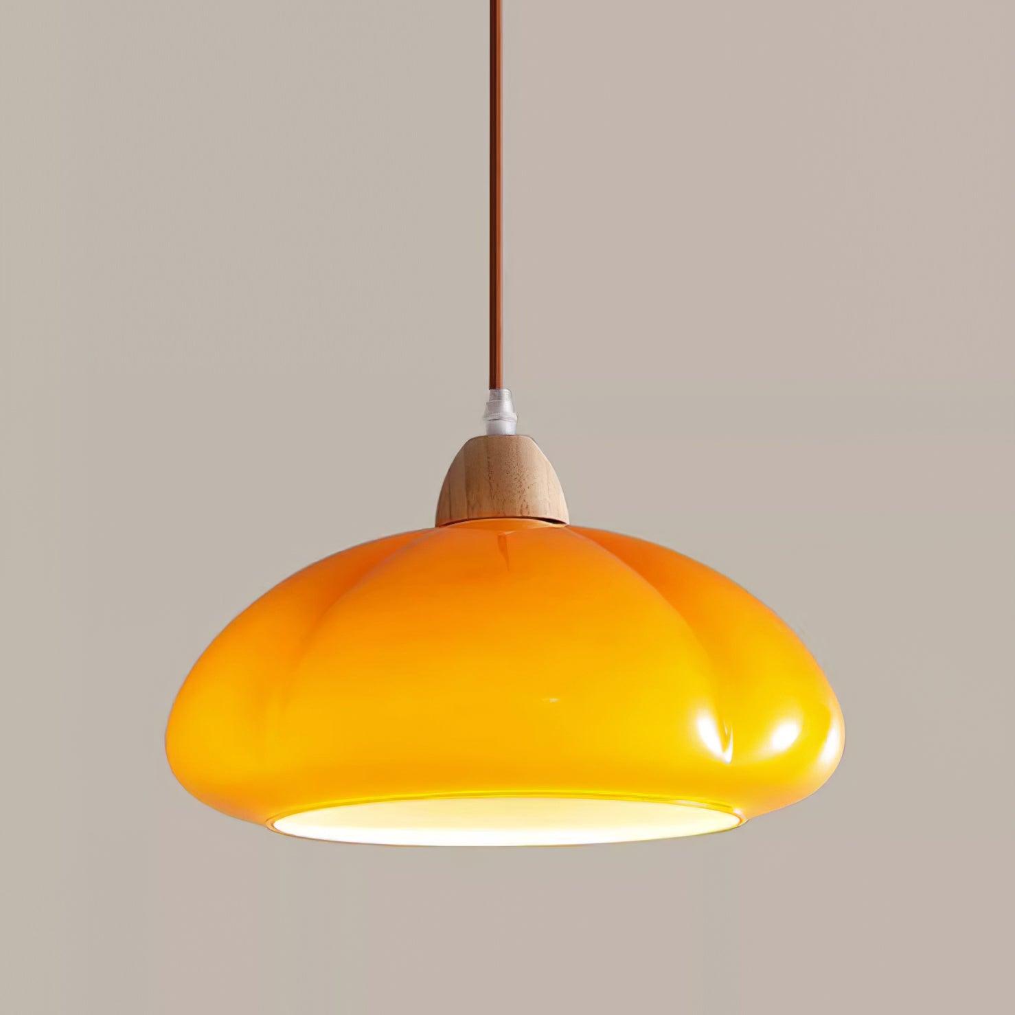 Suspension Arrondi Verre Ombre Bois Espiègle Moderne