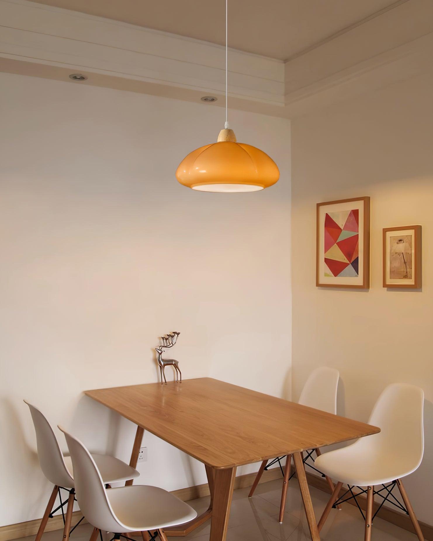 Suspension Arrondi Verre Ombre Bois Espiègle Moderne