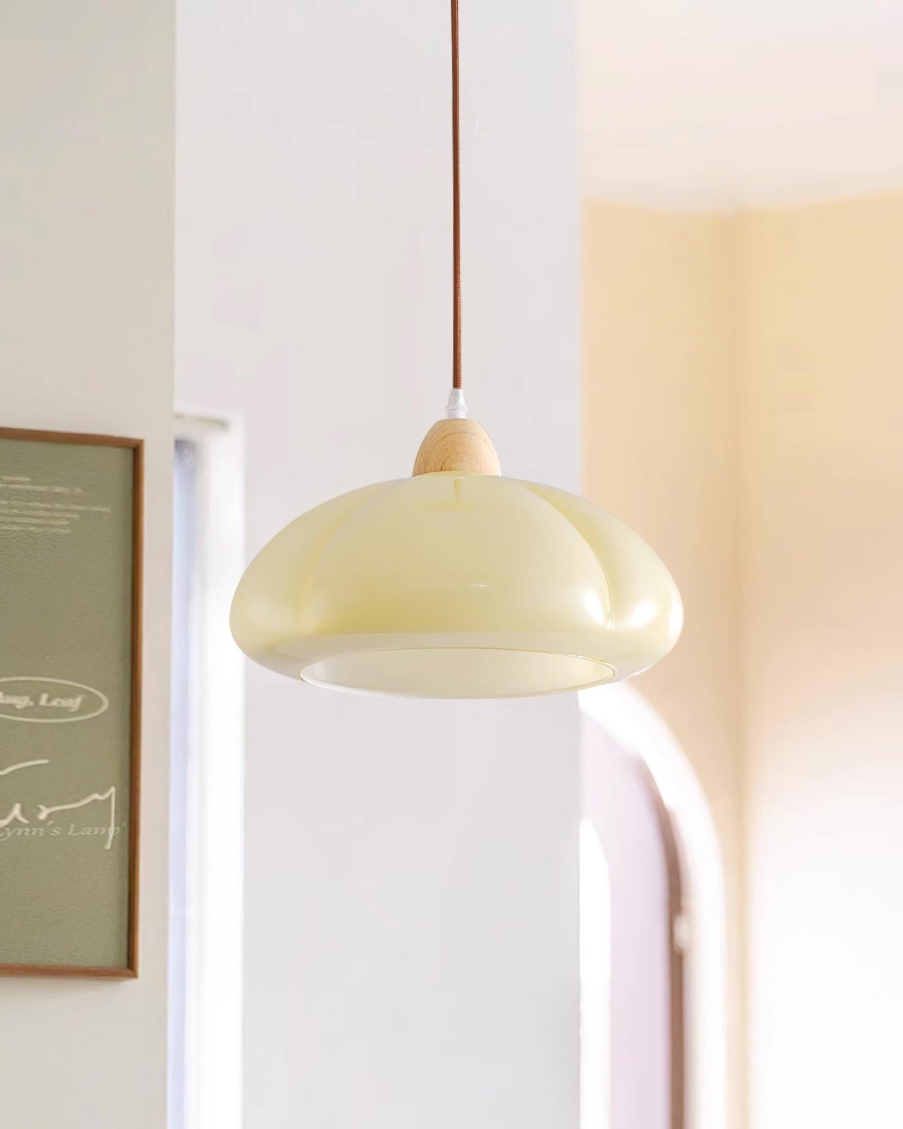 Suspension Arrondi Verre Ombre Bois Espiègle Moderne