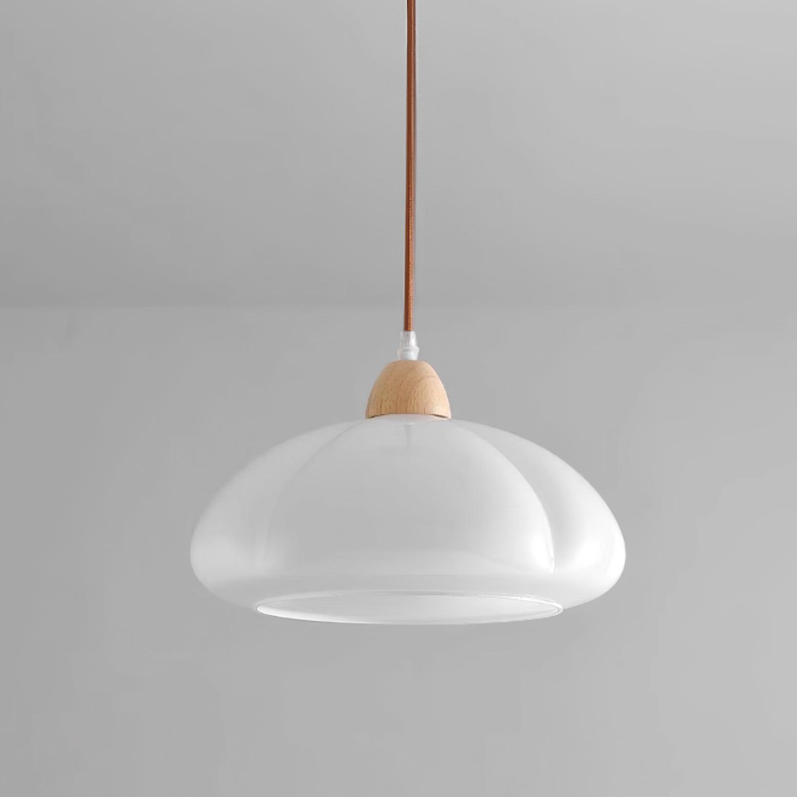 Suspension Arrondi Verre Ombre Bois Espiègle Moderne