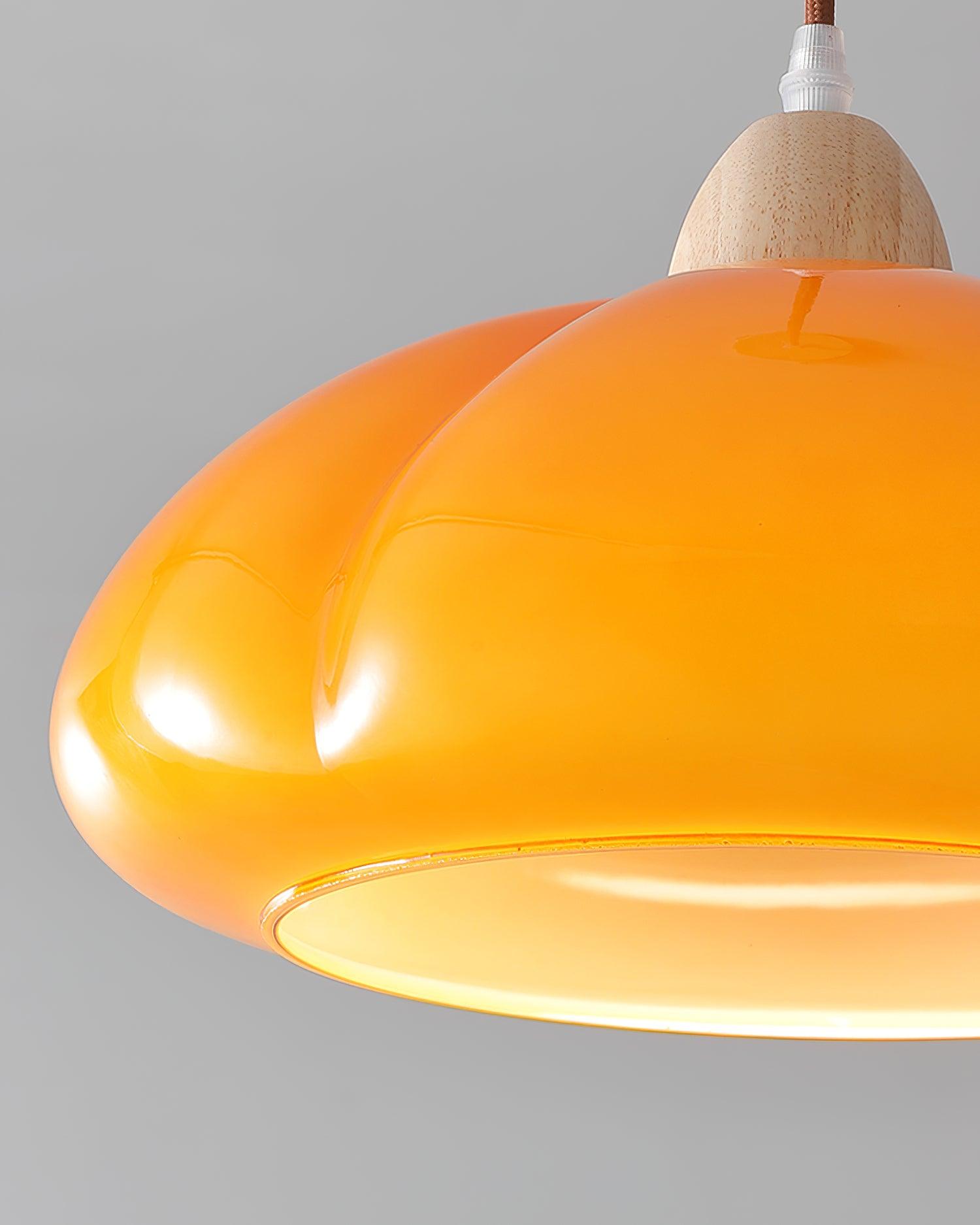Suspension Arrondi Verre Ombre Bois Espiègle Moderne