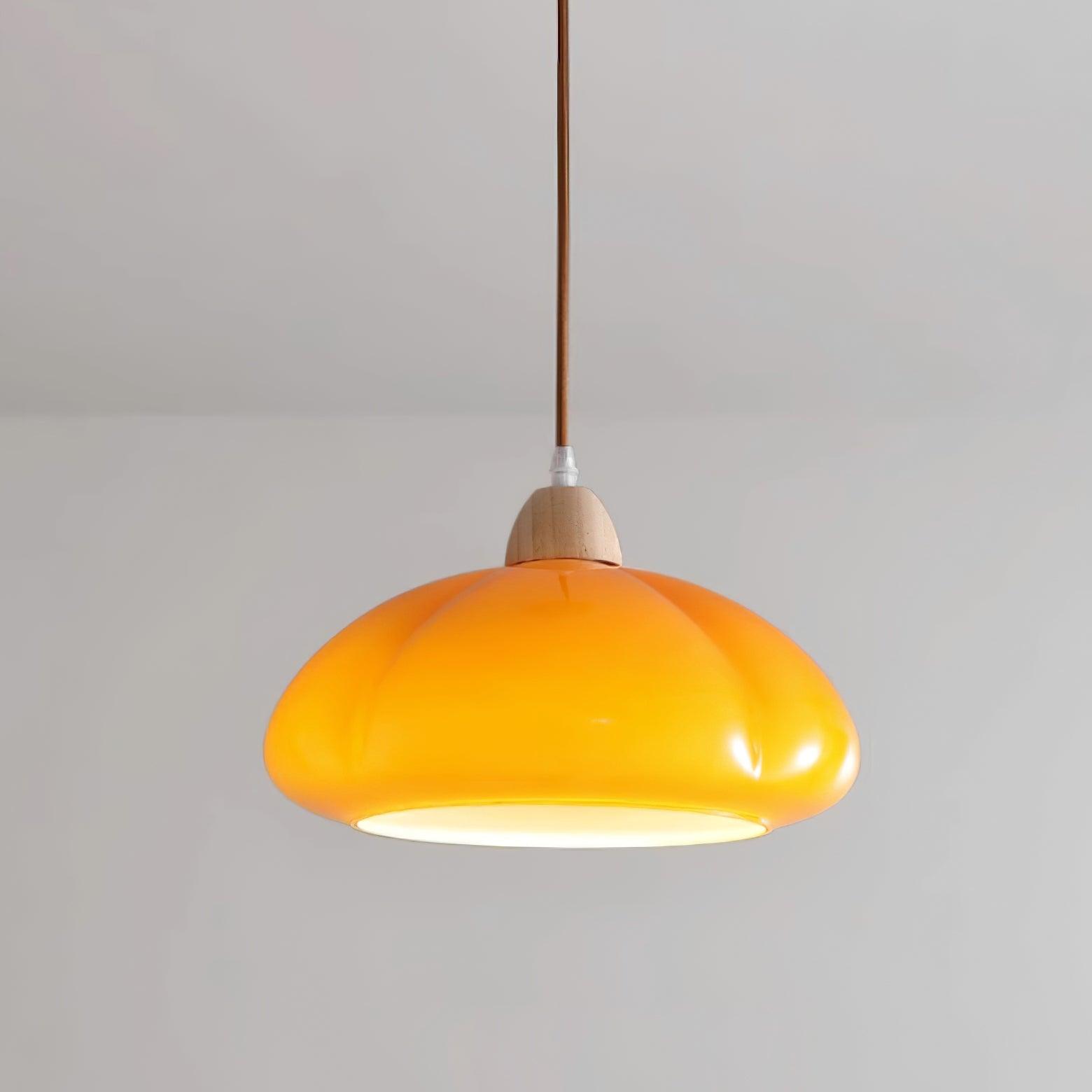 Suspension Arrondi Verre Ombre Bois Espiègle Moderne