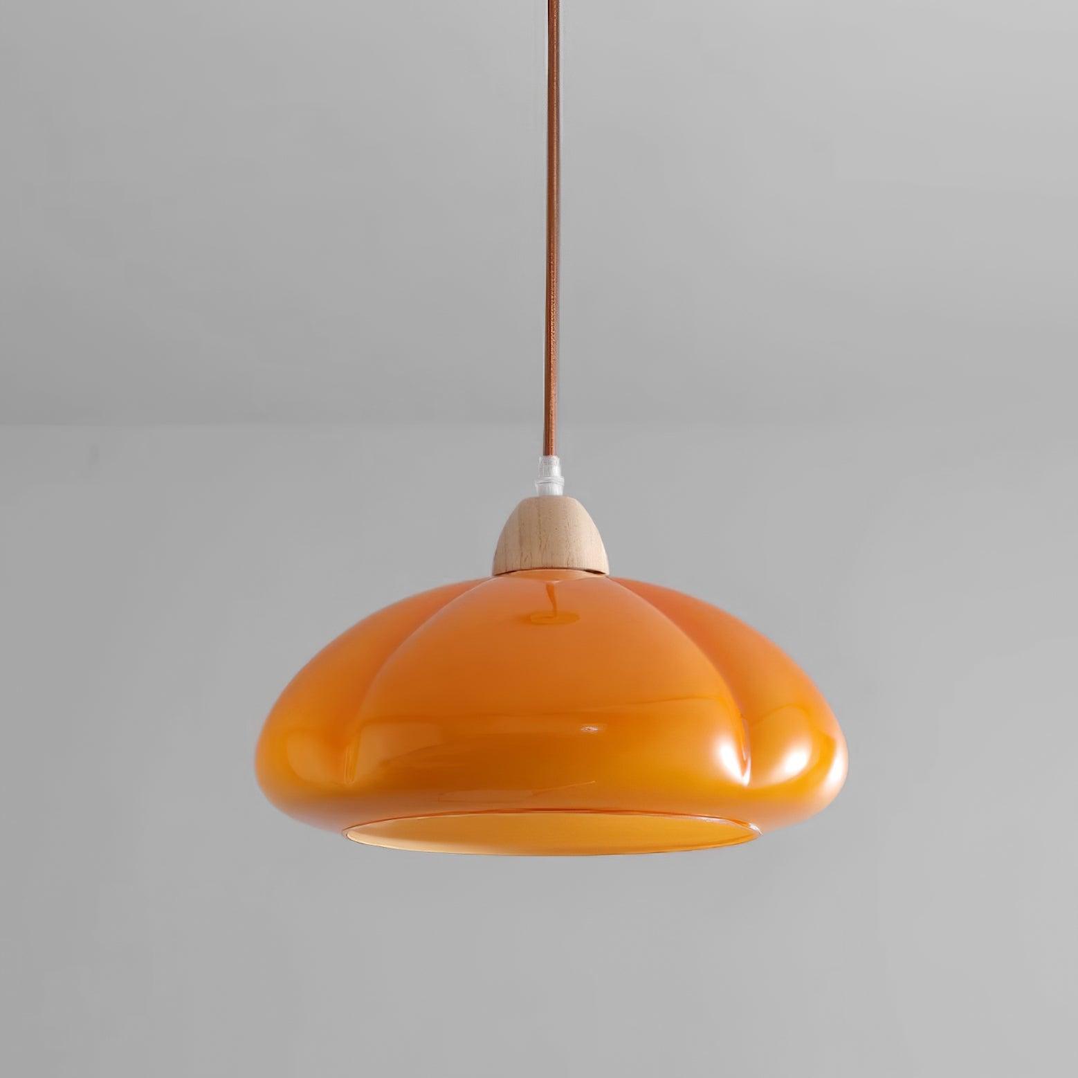 Suspension Arrondi Verre Ombre Bois Espiègle Moderne