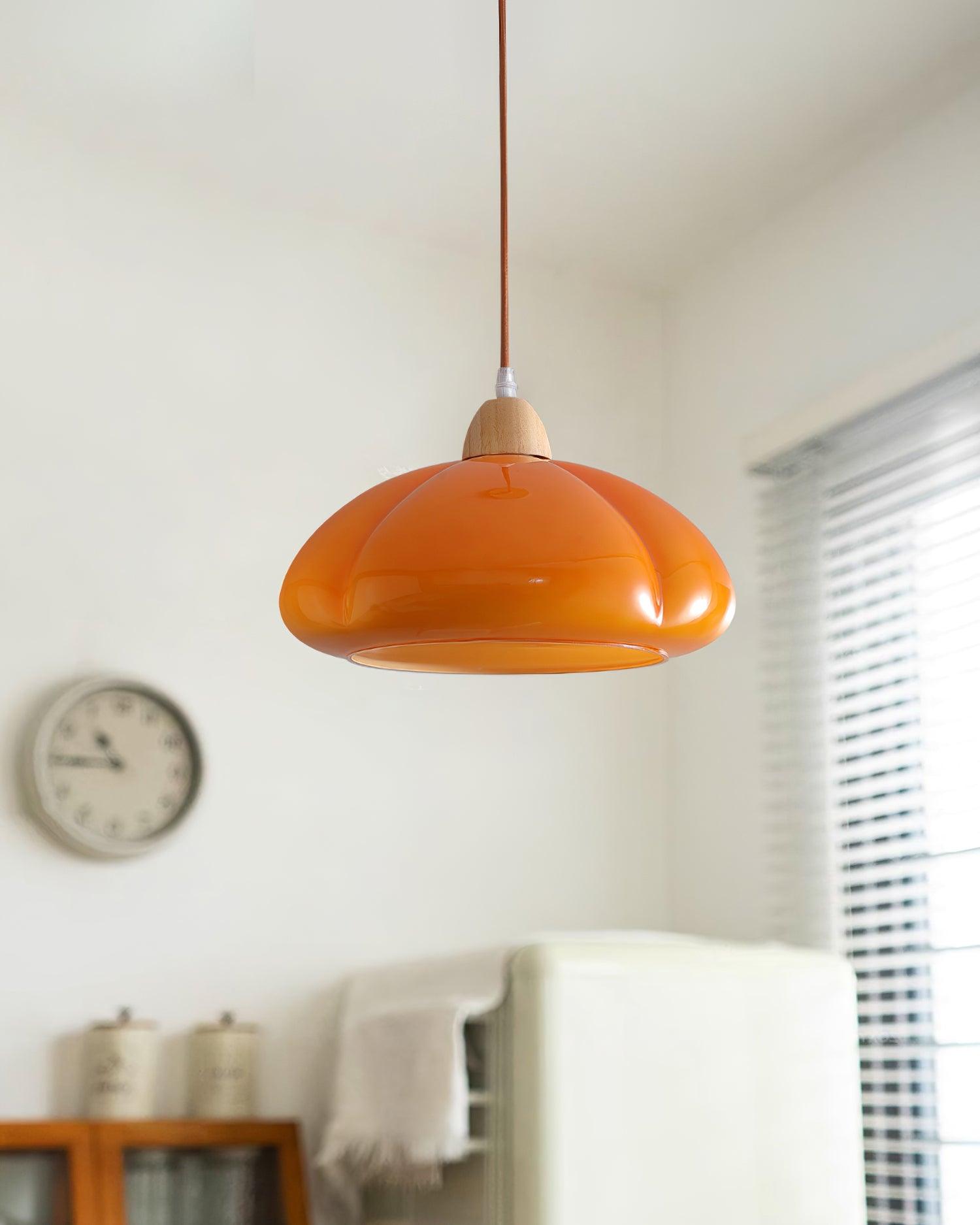 Suspension Arrondi Verre Ombre Bois Espiègle Moderne
