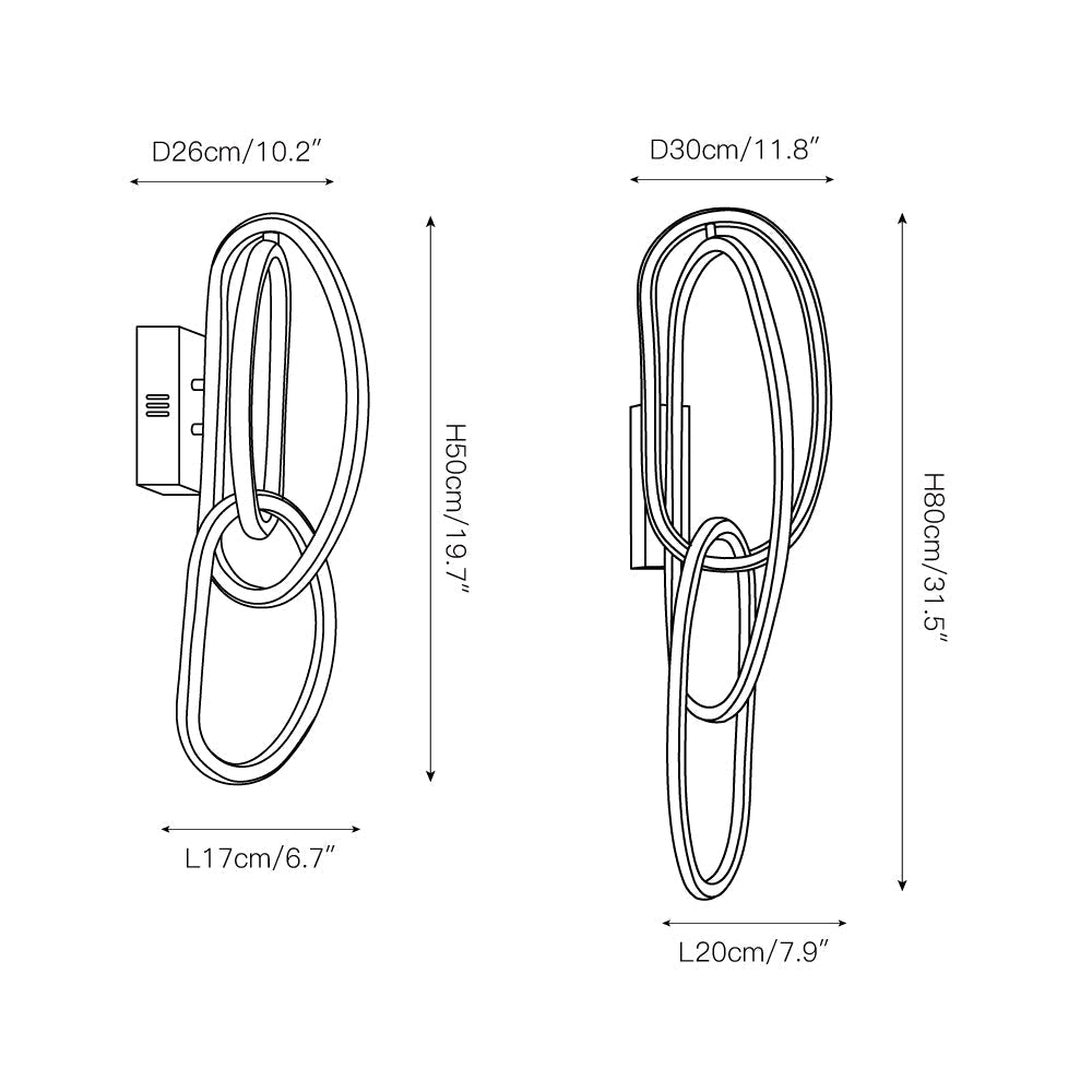 Urge Lampe Murale LED Moderne Minimaliste en Acrylique et Métal