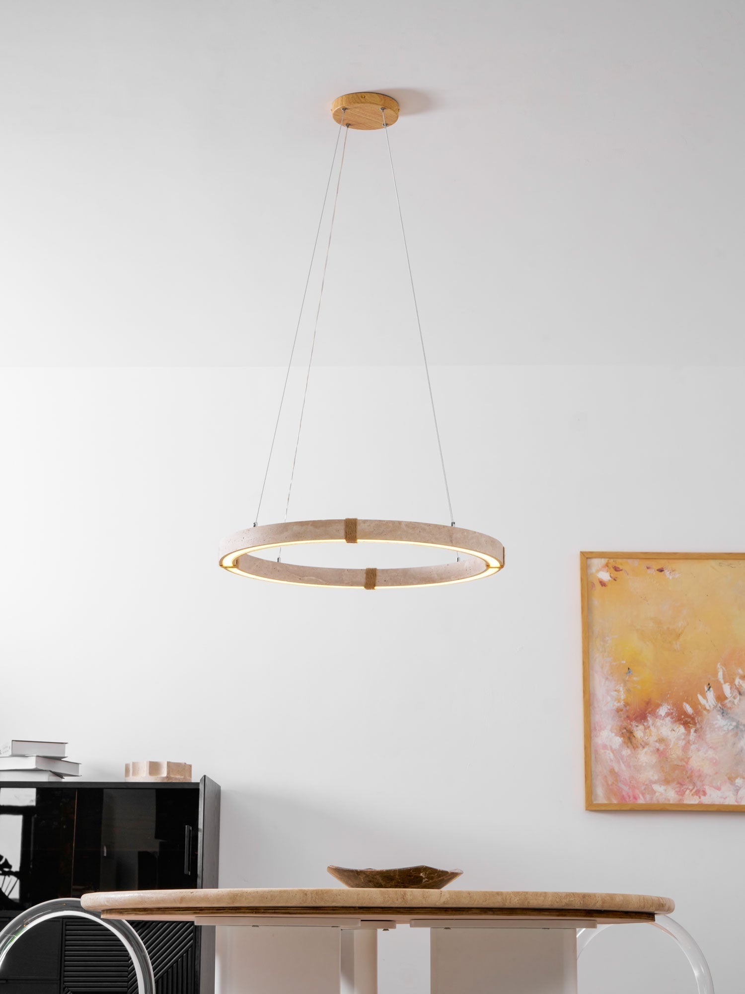 Alsilis Lustre Minimaliste en Travertin