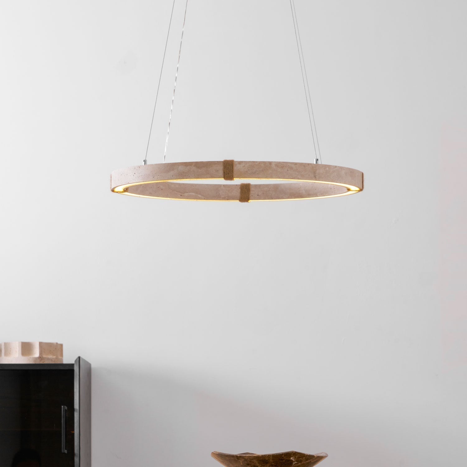 Alsilis Lustre Minimaliste en Travertin