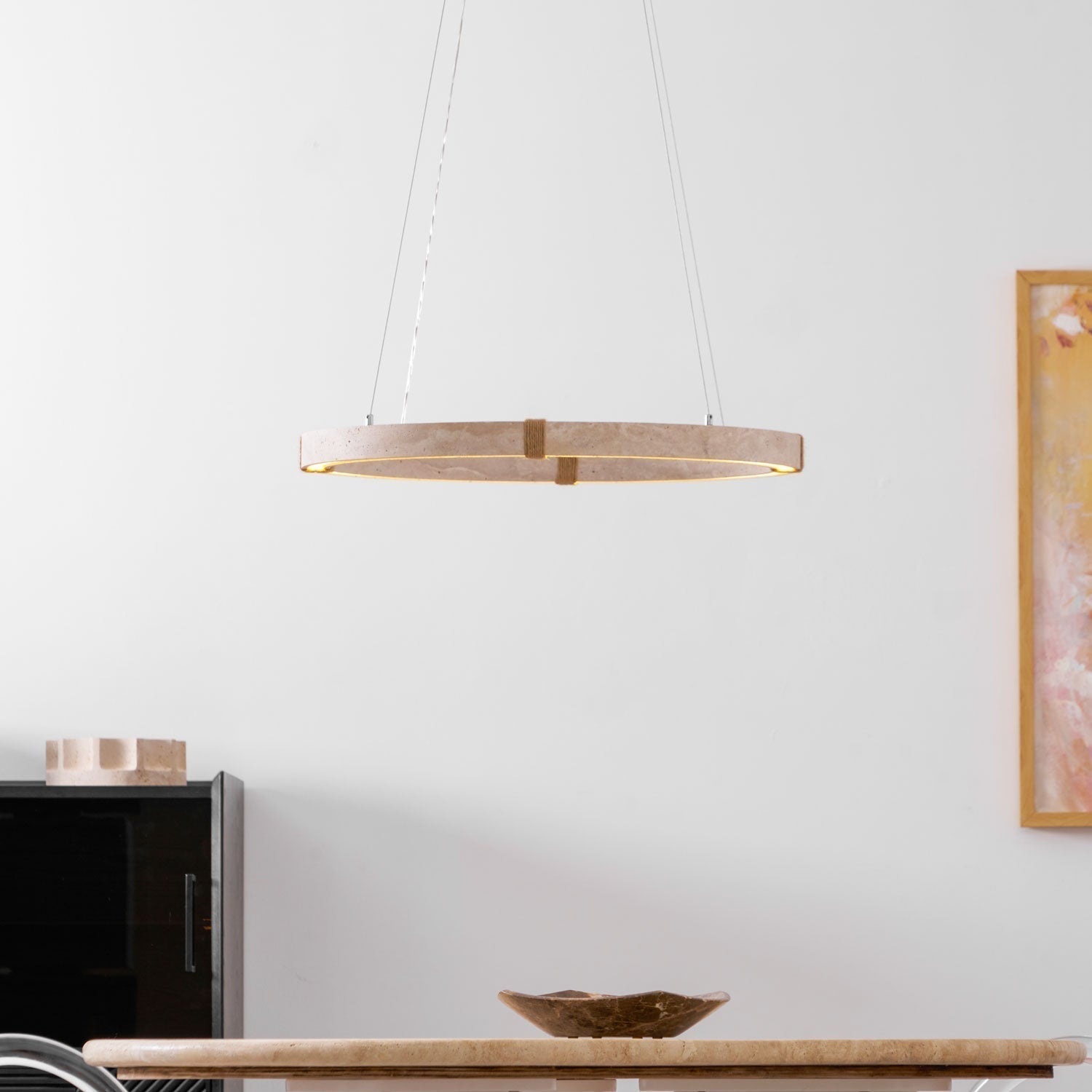 Alsilis Lustre Minimaliste en Travertin