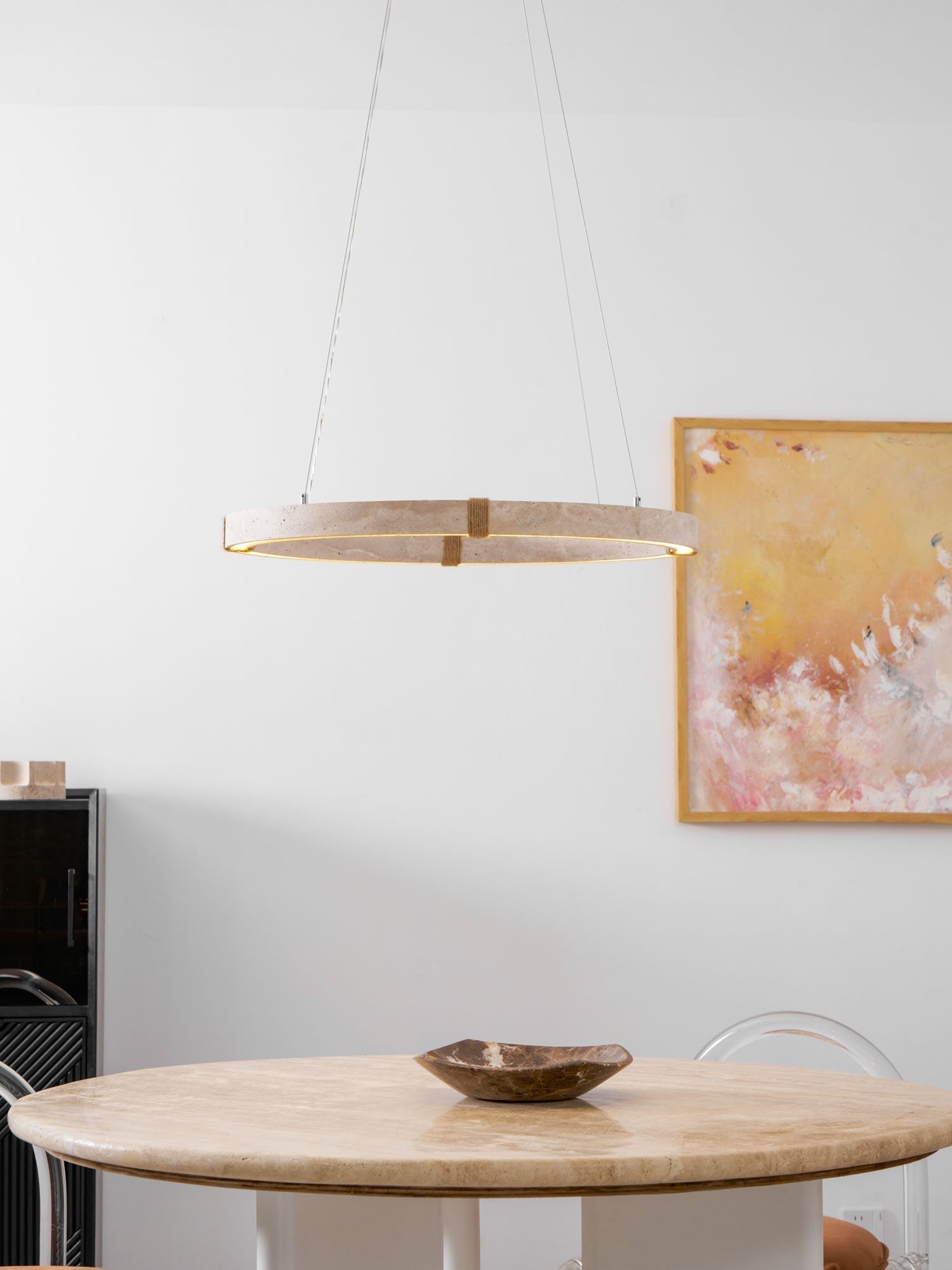 Alsilis Lustre Minimaliste en Travertin