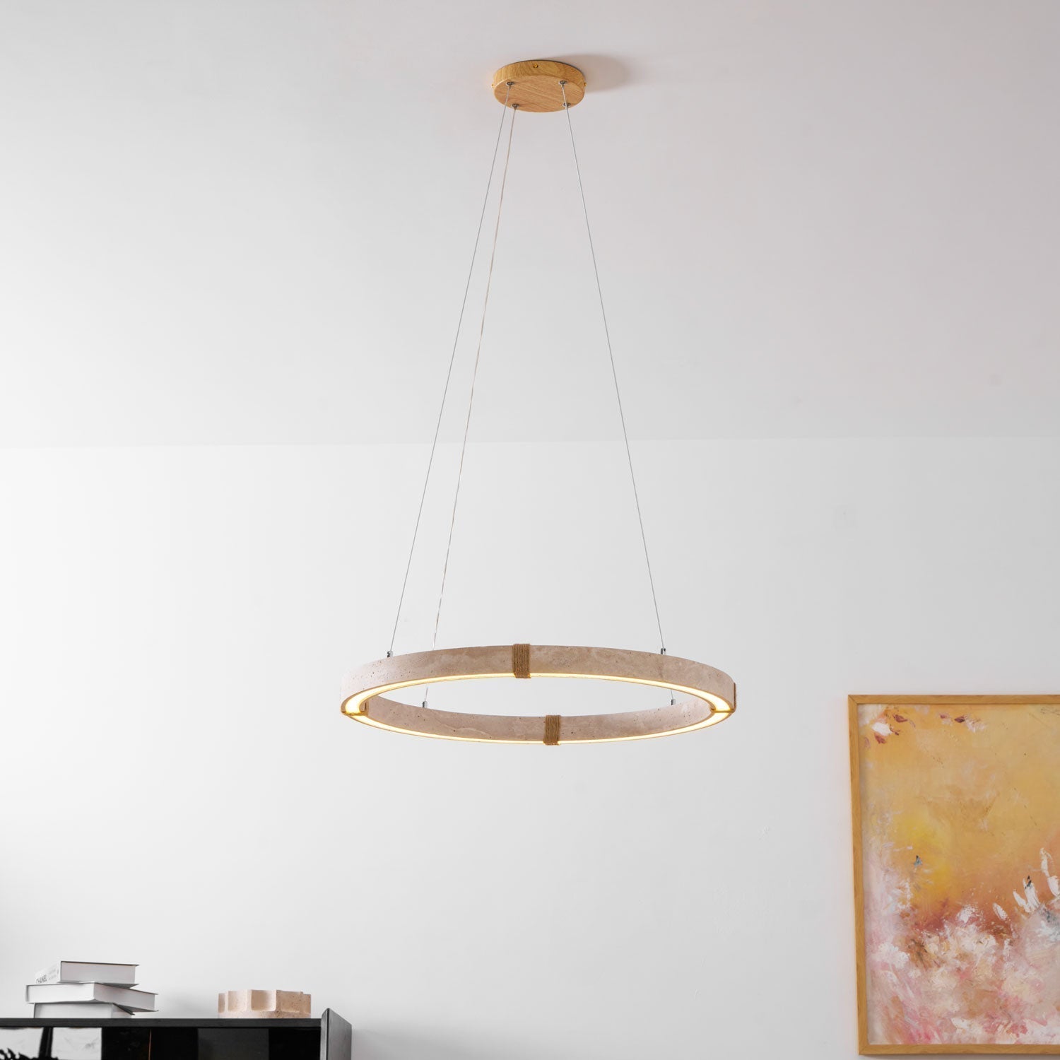 Alsilis Lustre Minimaliste en Travertin