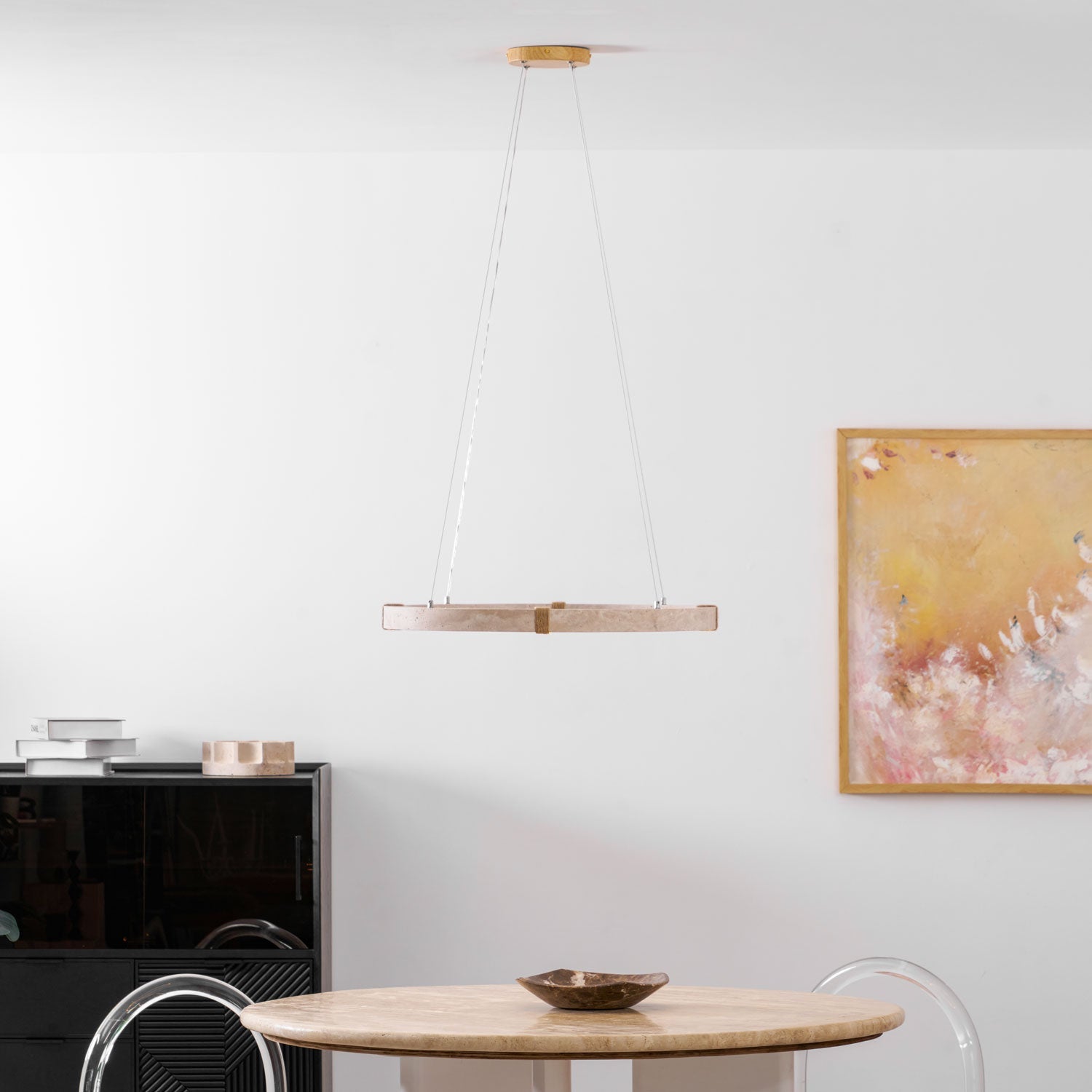 Alsilis Lustre Minimaliste en Travertin