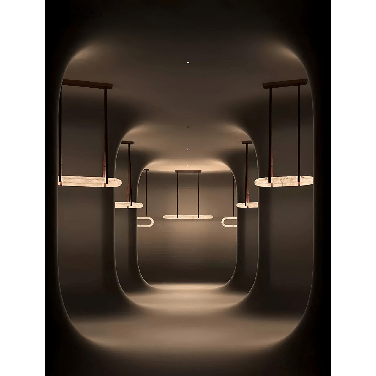 Vista Lustre Métal Albâtre Art Minimaliste Moderne