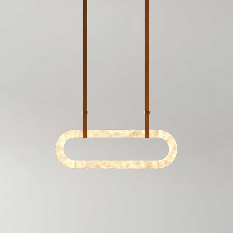 Vista Lustre Métal Albâtre Art Minimaliste Moderne