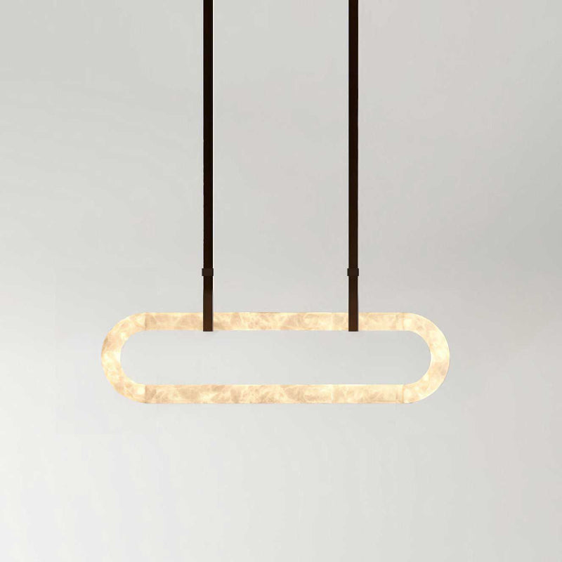 Vista Lustre Métal Albâtre Art Minimaliste Moderne