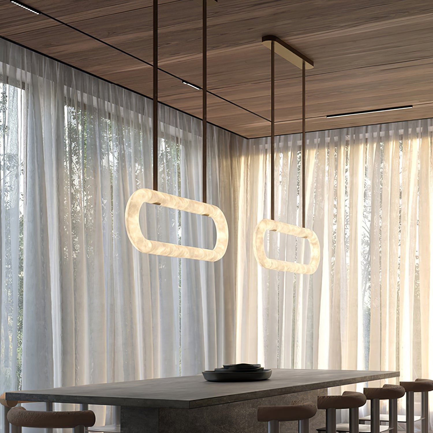 Nerina Albâtre Pendentif Lumière