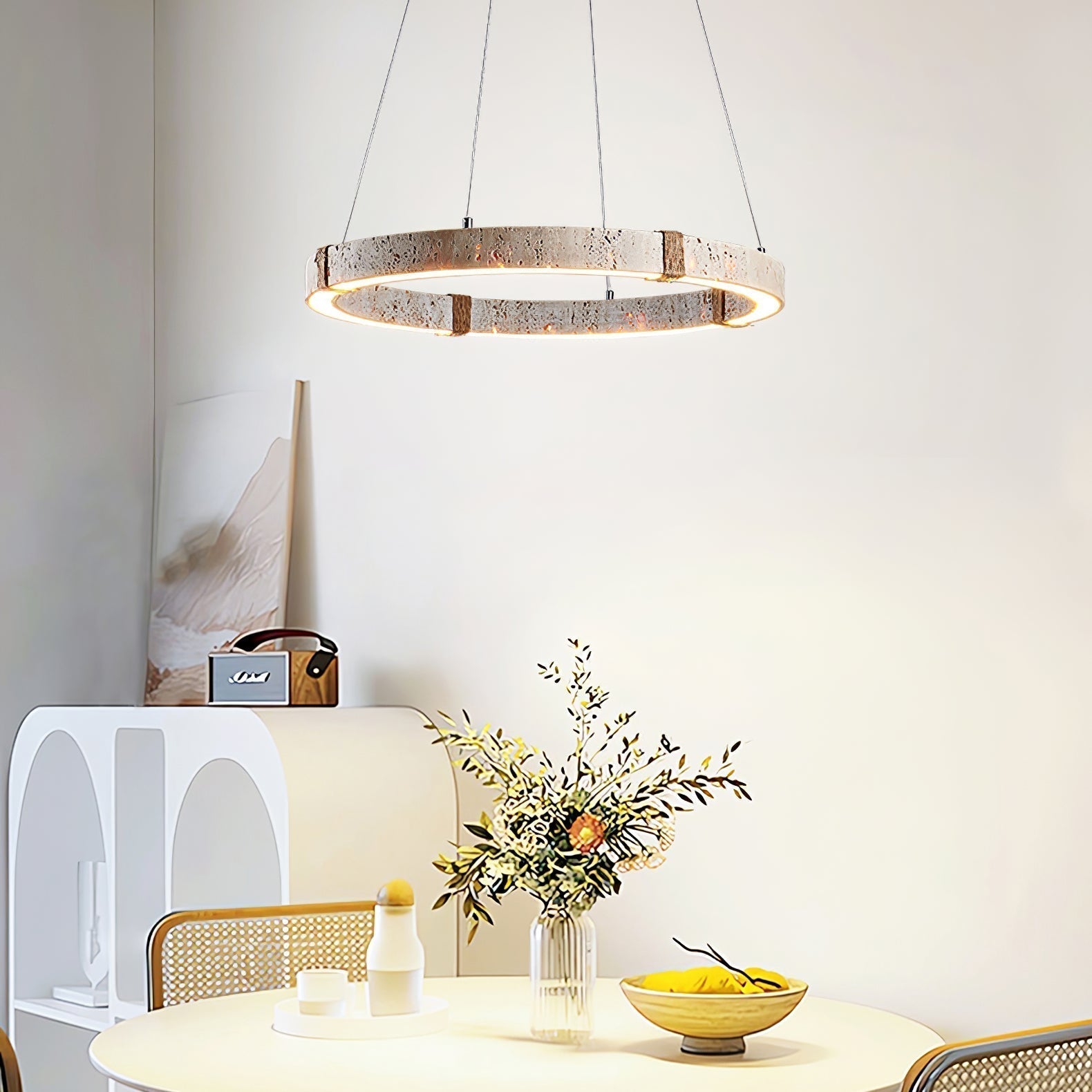Alsilis Lustre Minimaliste en Travertin