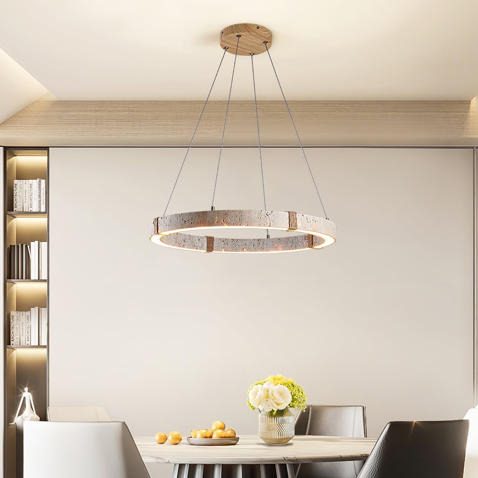 Alsilis Lustre Minimaliste en Travertin