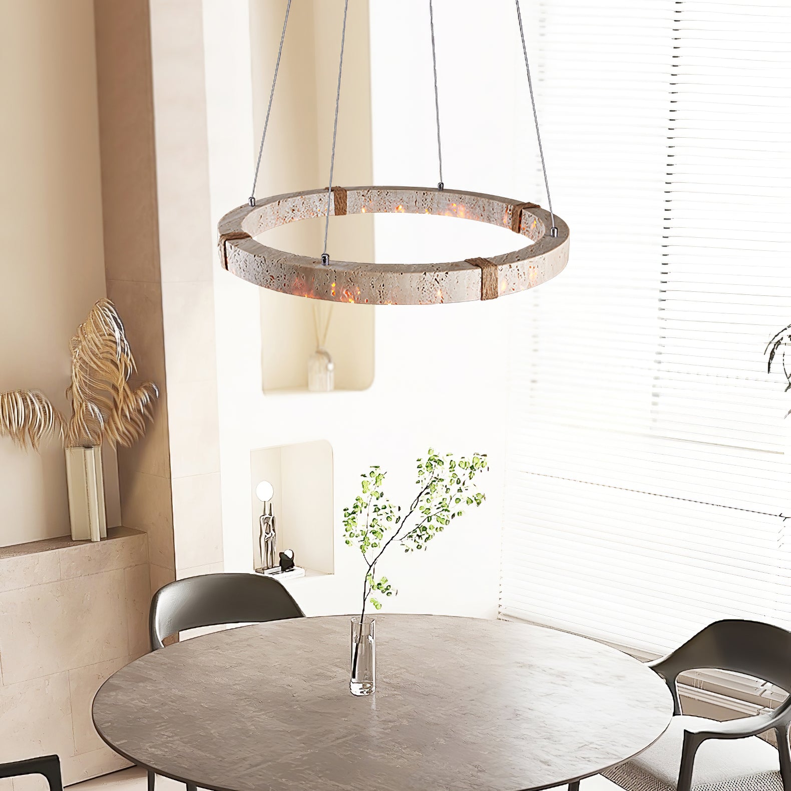 Alsilis Lustre Minimaliste en Travertin