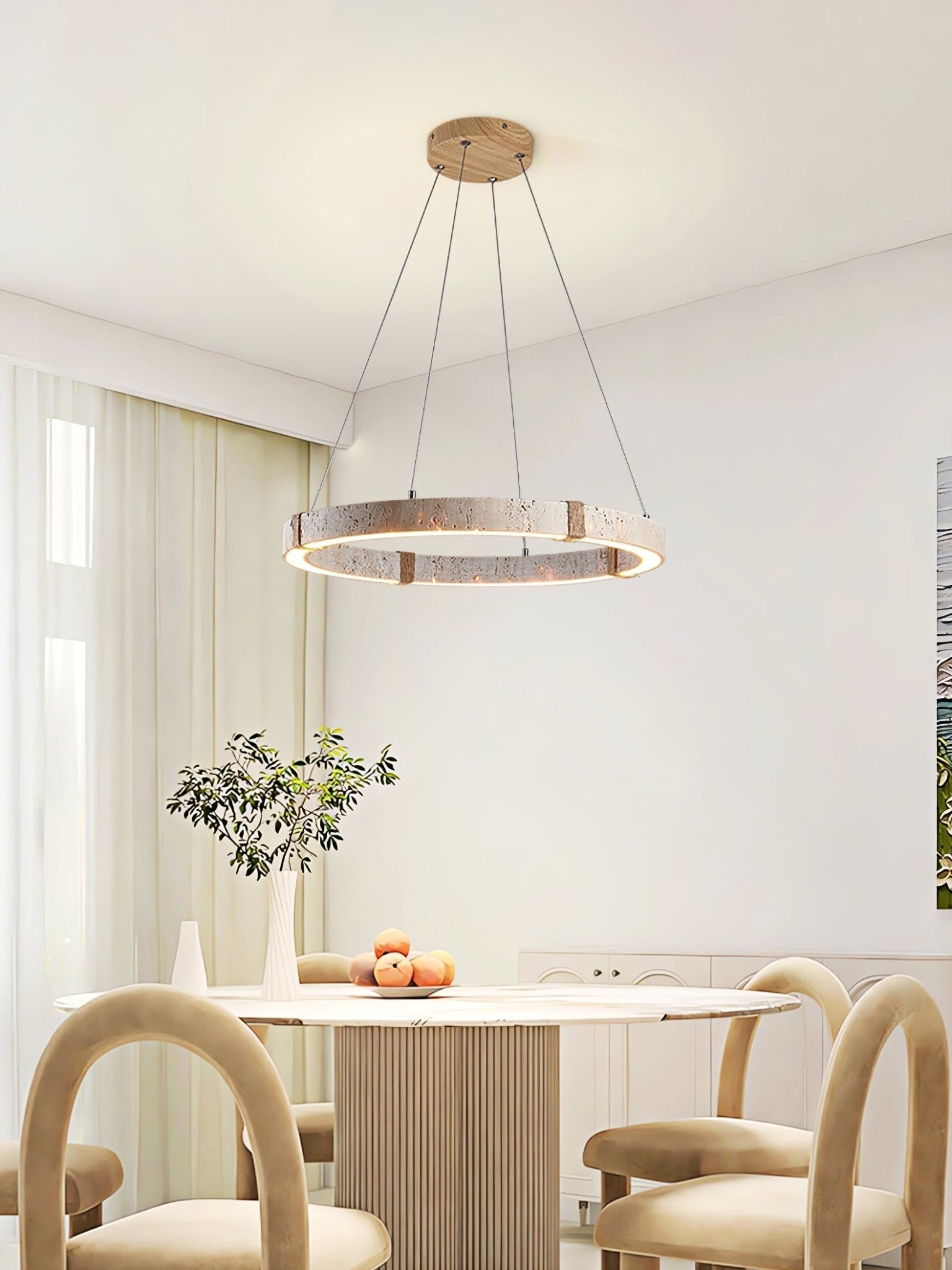 Alsilis Lustre Minimaliste en Travertin