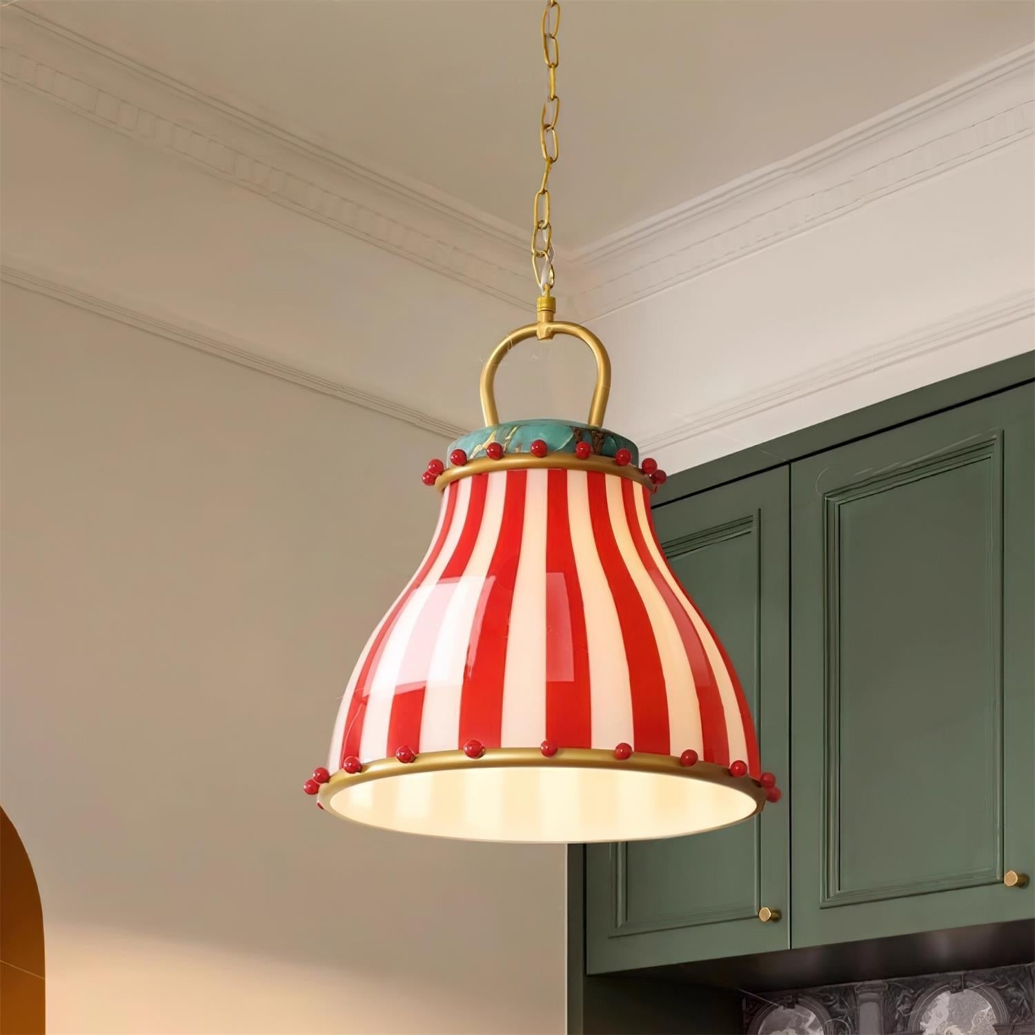 Flick Suspension en Verre Rayures Rouges et Blanches