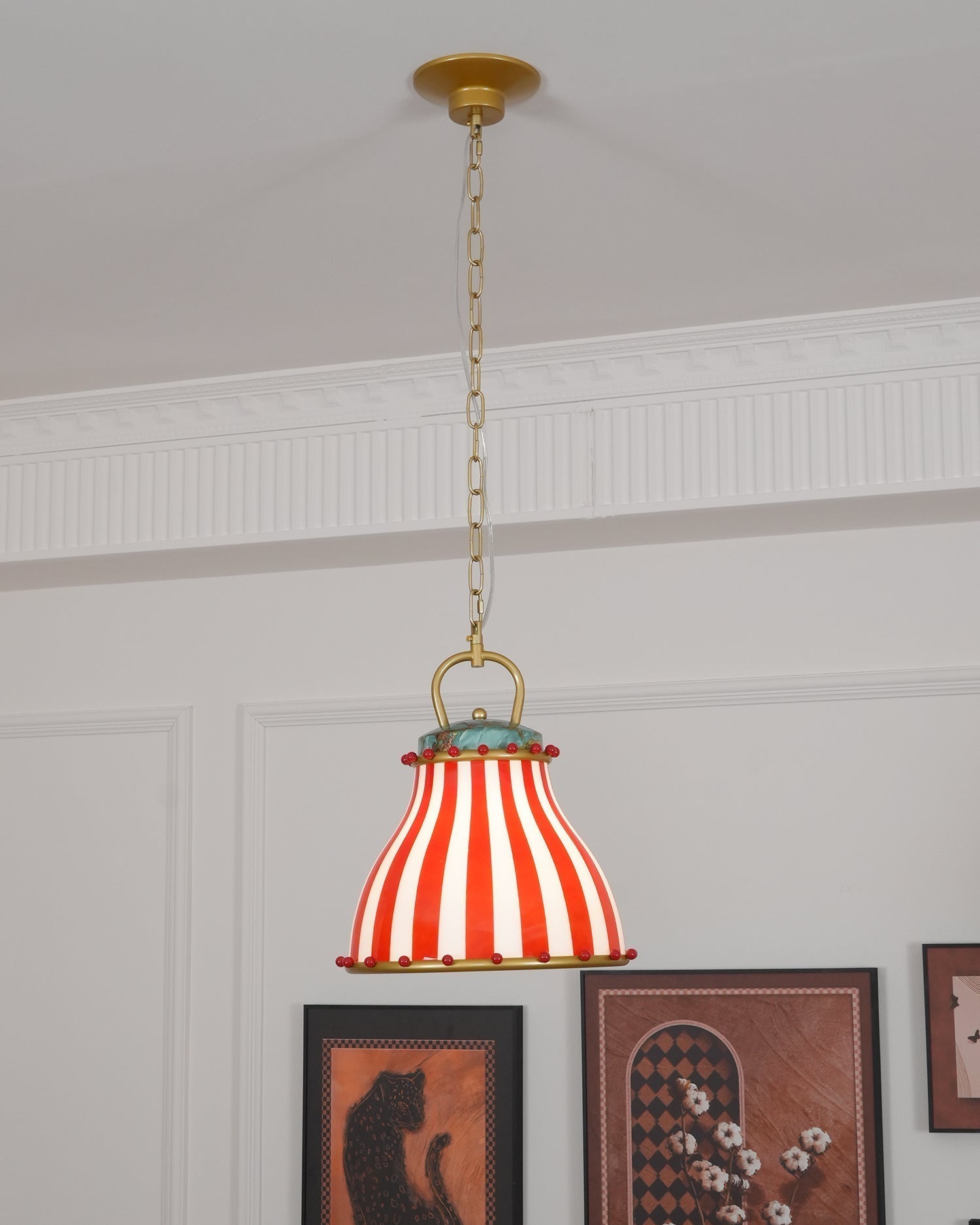 Flick Suspension en Verre Rayures Rouges et Blanches