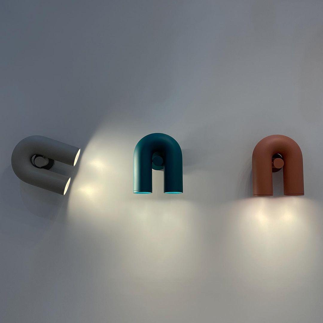 Vayla Arc Minimaliste LED Applique Murale Noir Rouge Bleu
