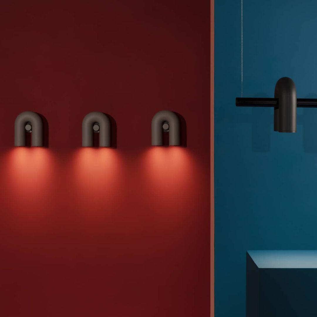 Vayla Arc Minimaliste LED Applique Murale Noir Rouge Bleu