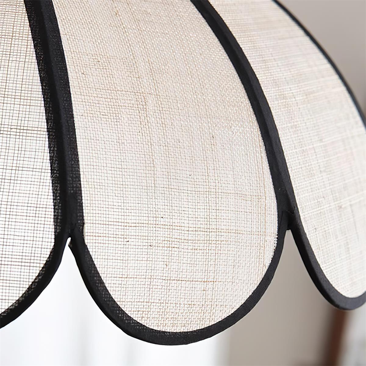 Pendant Lampe à Cadre Festonné en Fibre Végétale Minimaliste